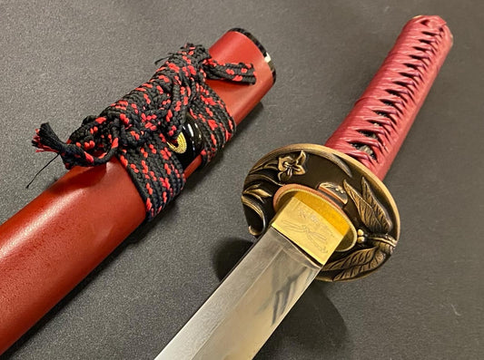 BLEMISHED Bohihyu Katana - Red Dragonfly - Folded Steel, clay tempered