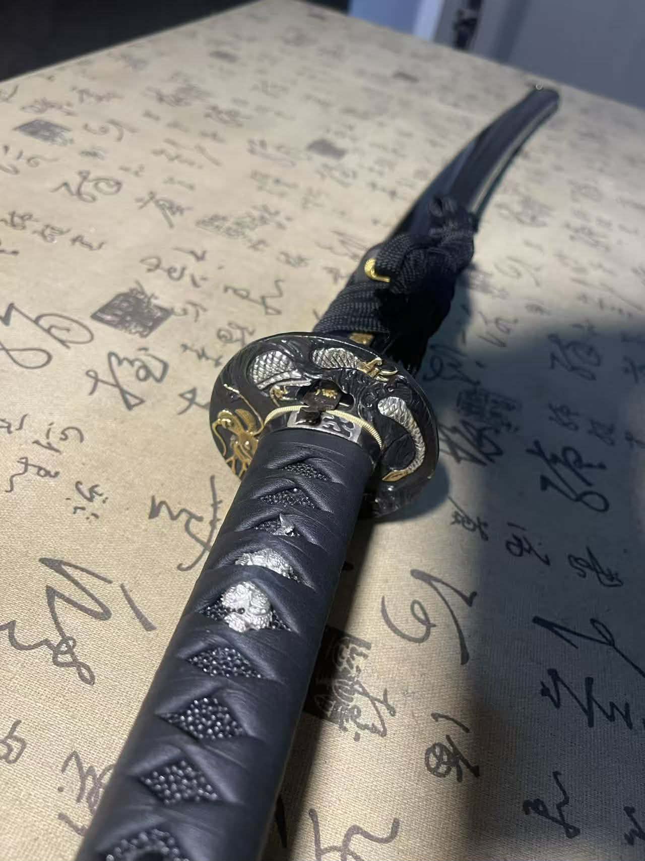 Cloudhammer Katana - Hidden Dragon, Cloud Dragon - sx105v Japanese Tool Steel - Ko-Choji Hamon