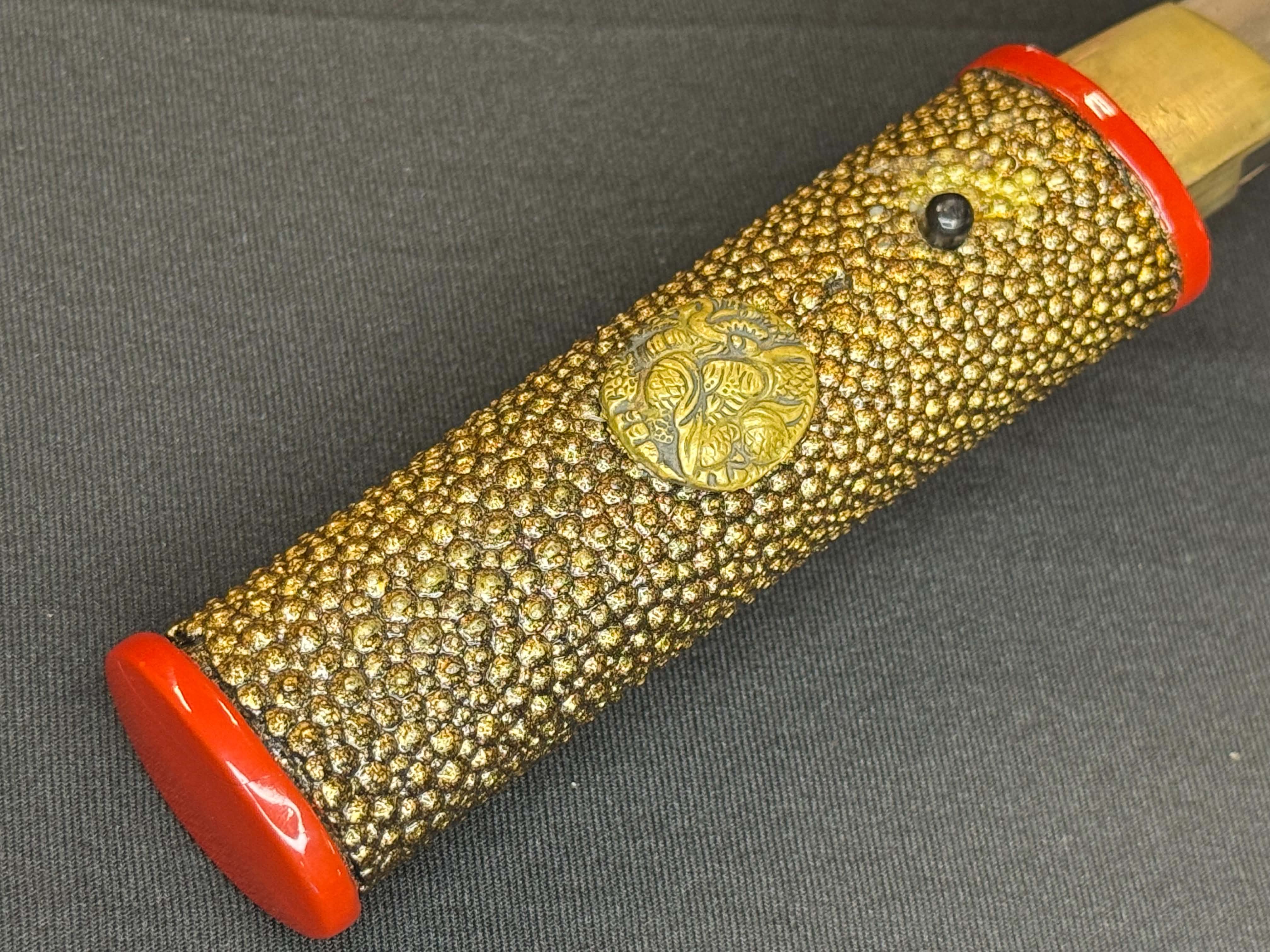 Antique Nihonto - Tanto with Koshirae, signed Yoshimitsu, NBTHK attributed to Tosa