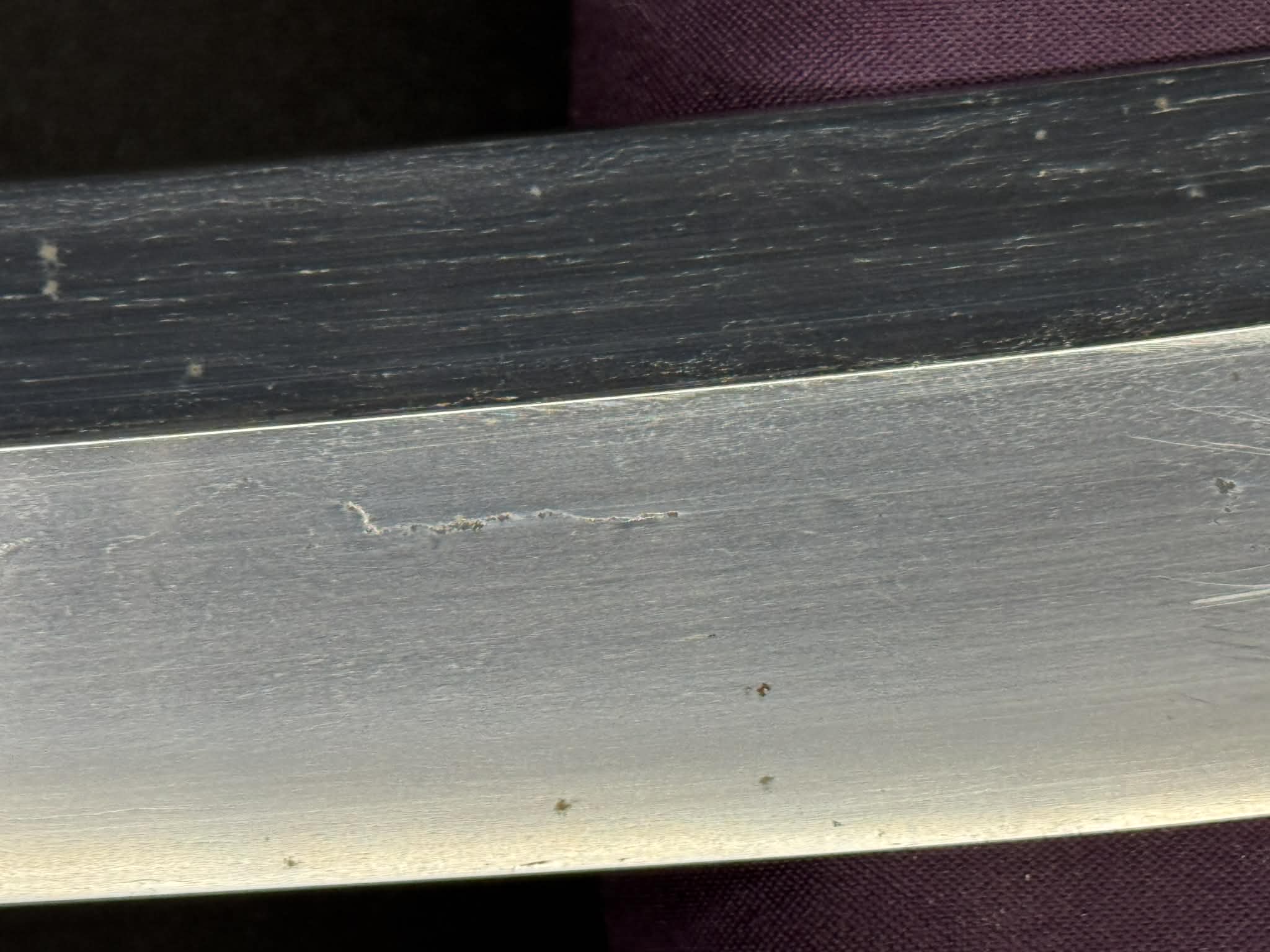 Antique Nihonto - Naginata Naoshi Katakiriha Wakizashi in Shirasaya - signed Echizen no Kuni Ju Kanetane (unverified)