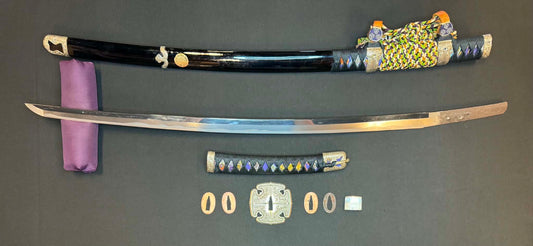 Antique Nihonto - Possible BATTLE DAMAGE Katana in Tachi Koshirae, signed Kunimune (unverified)