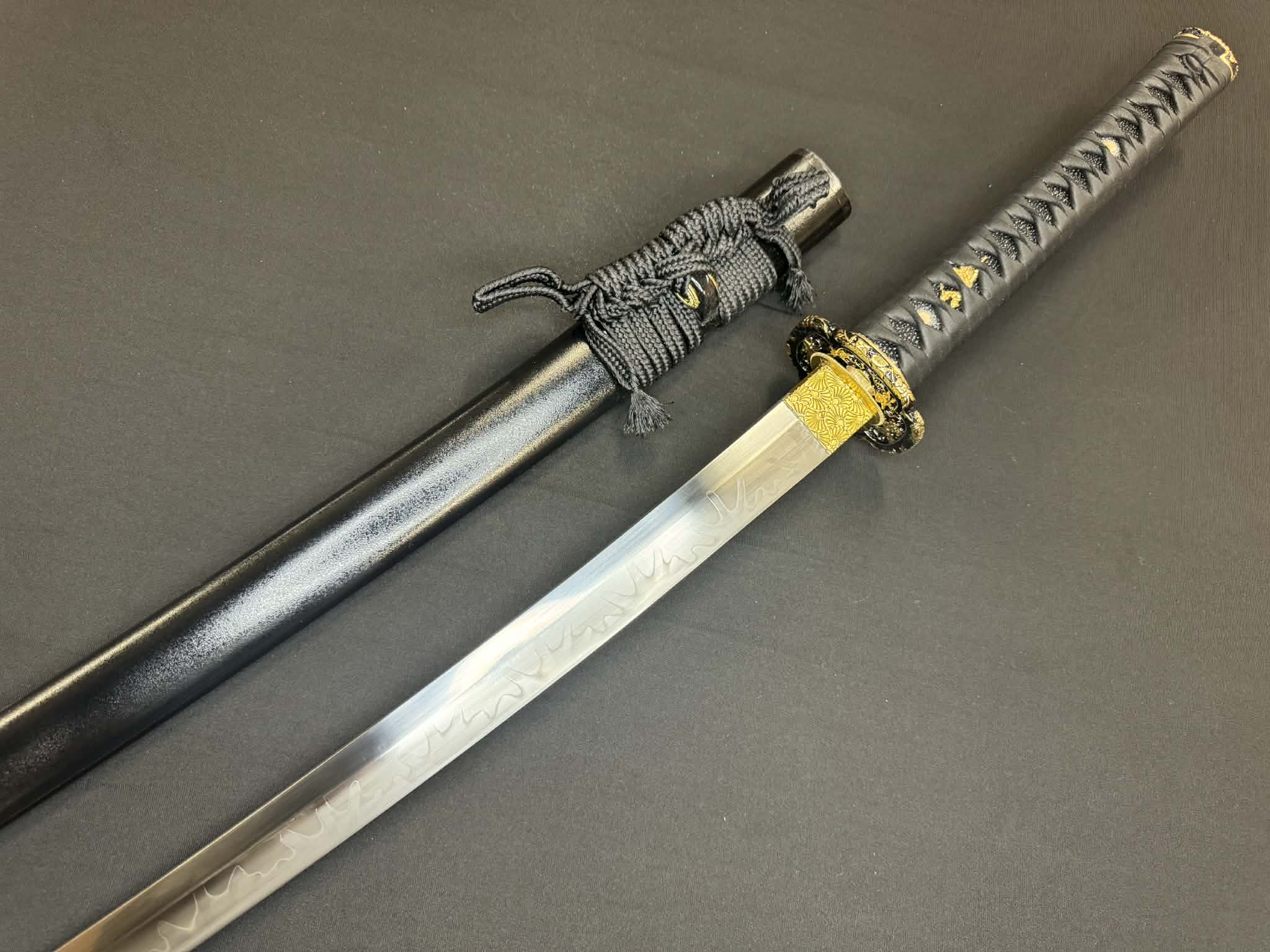 Moritaka Razor Prestige Katana - Midnight Spring - Clay-Tempered T10 Choji hamon, Hazuya Polish