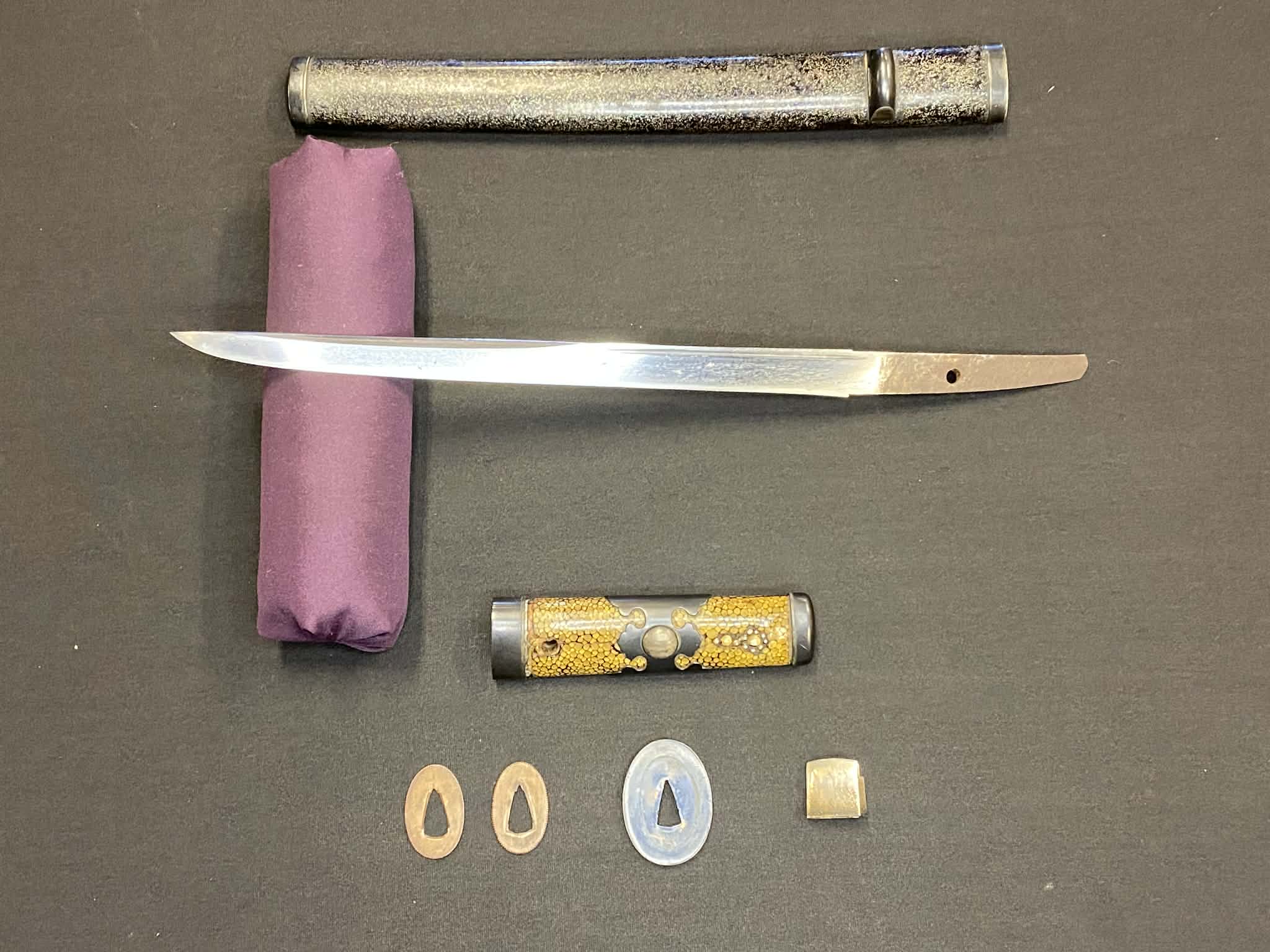 Antique Nihonto -  Kikuchi Yari Tanto in Hamidashi Koshirae - Late Muromachi Period