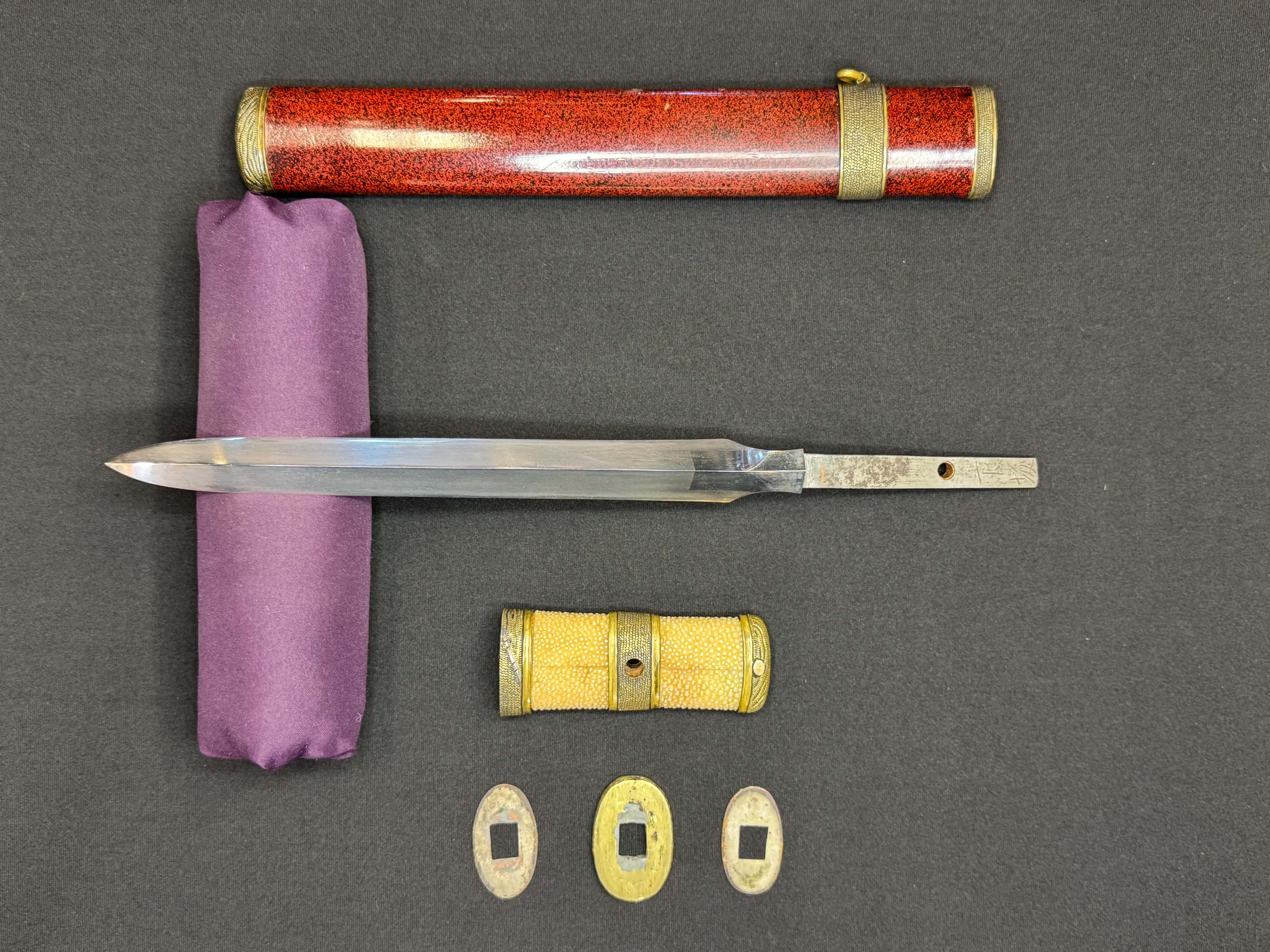 Antique Nihonto - Edo Period (150-400 years old) Yari in Tanto Koshirae, signed Shimosaka