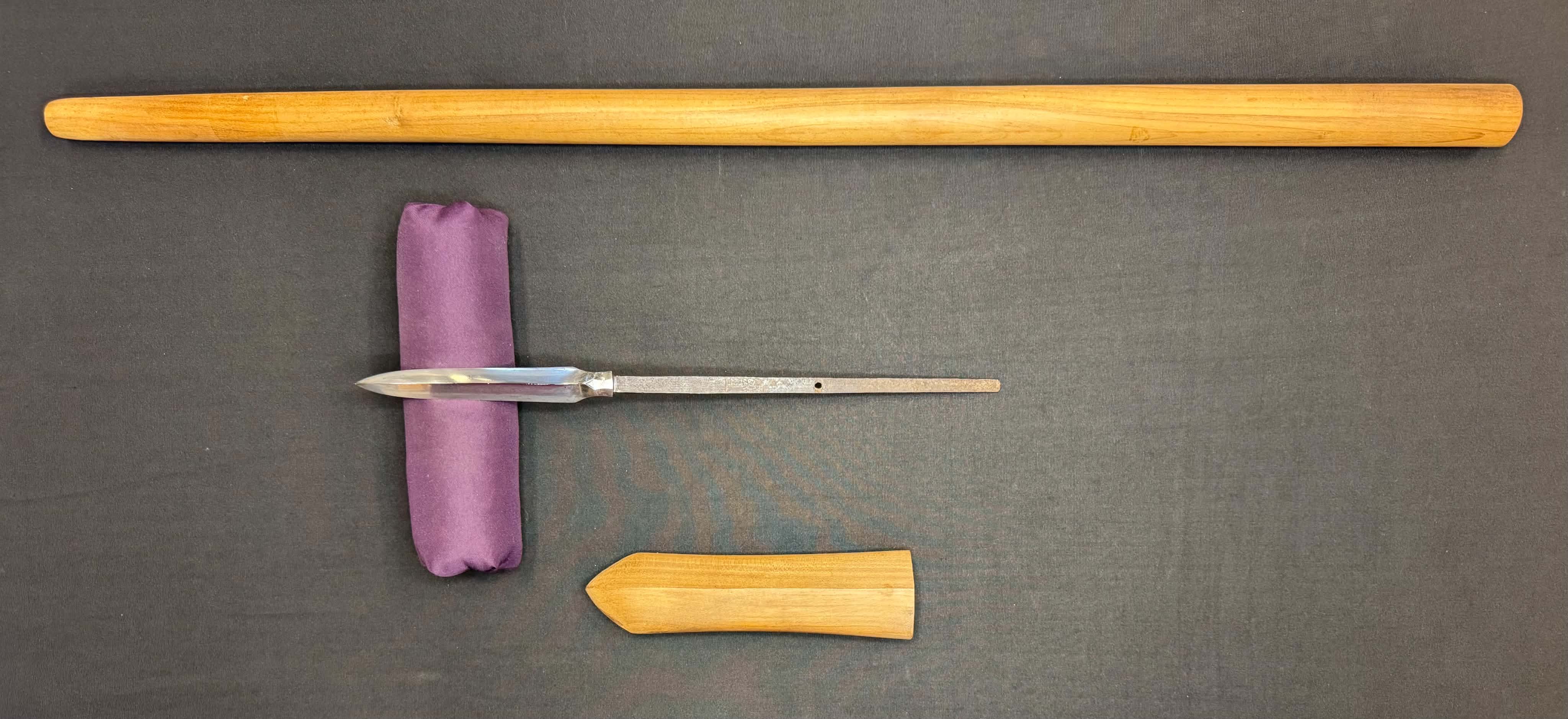 CONSIGNMENT Antique Nihonto - Yari in Shirasaya, signed Shimosaka