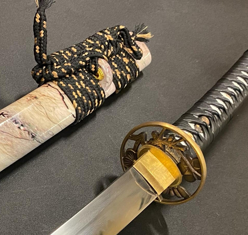 Bohihyu Katana - Marble Cherry - Folded Steel, clay tempered