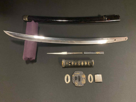 Antique Nihonto - Nagamaki Naoshi Wakizashi in koshirae