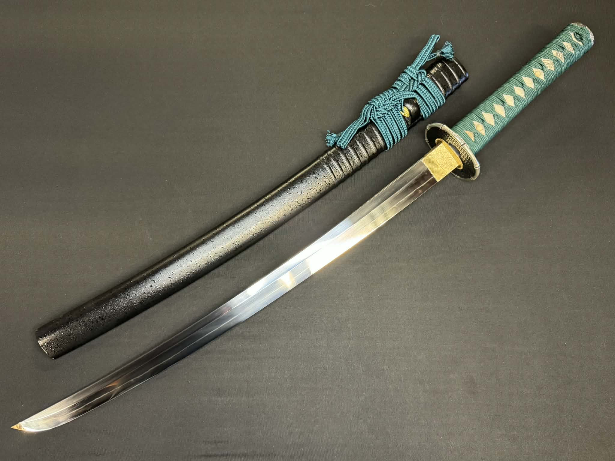 Legacy Steel Bamboo Iris Reaper Wakizashi  - 1095 Clay Tempered Shobu Zukuri Suguha