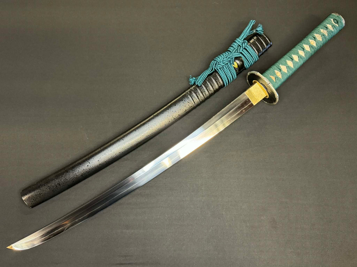 Legacy Steel Bamboo Iris Reaper Wakizashi  - 1095 Clay Tempered Shobu Zukuri Suguha