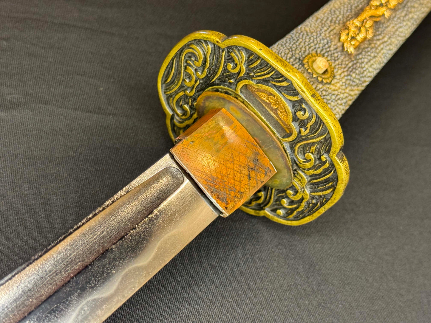 Antique Nihonto - VERY LONG, VERY CURVED Katana in Tachi Koshirae with SAIHA HAGIRE