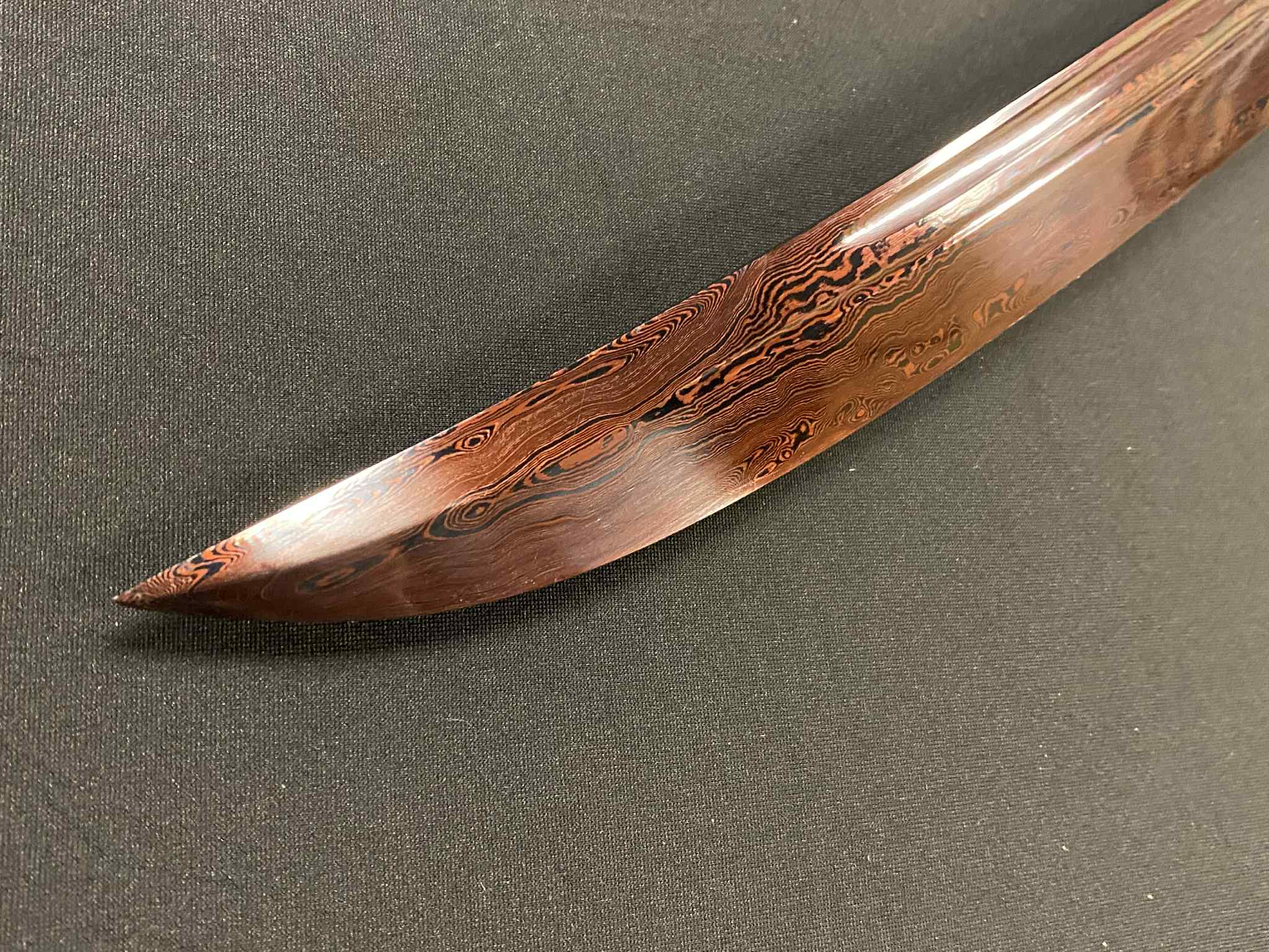 Dao Dagger - Fire Dragon Red Damascus Steel