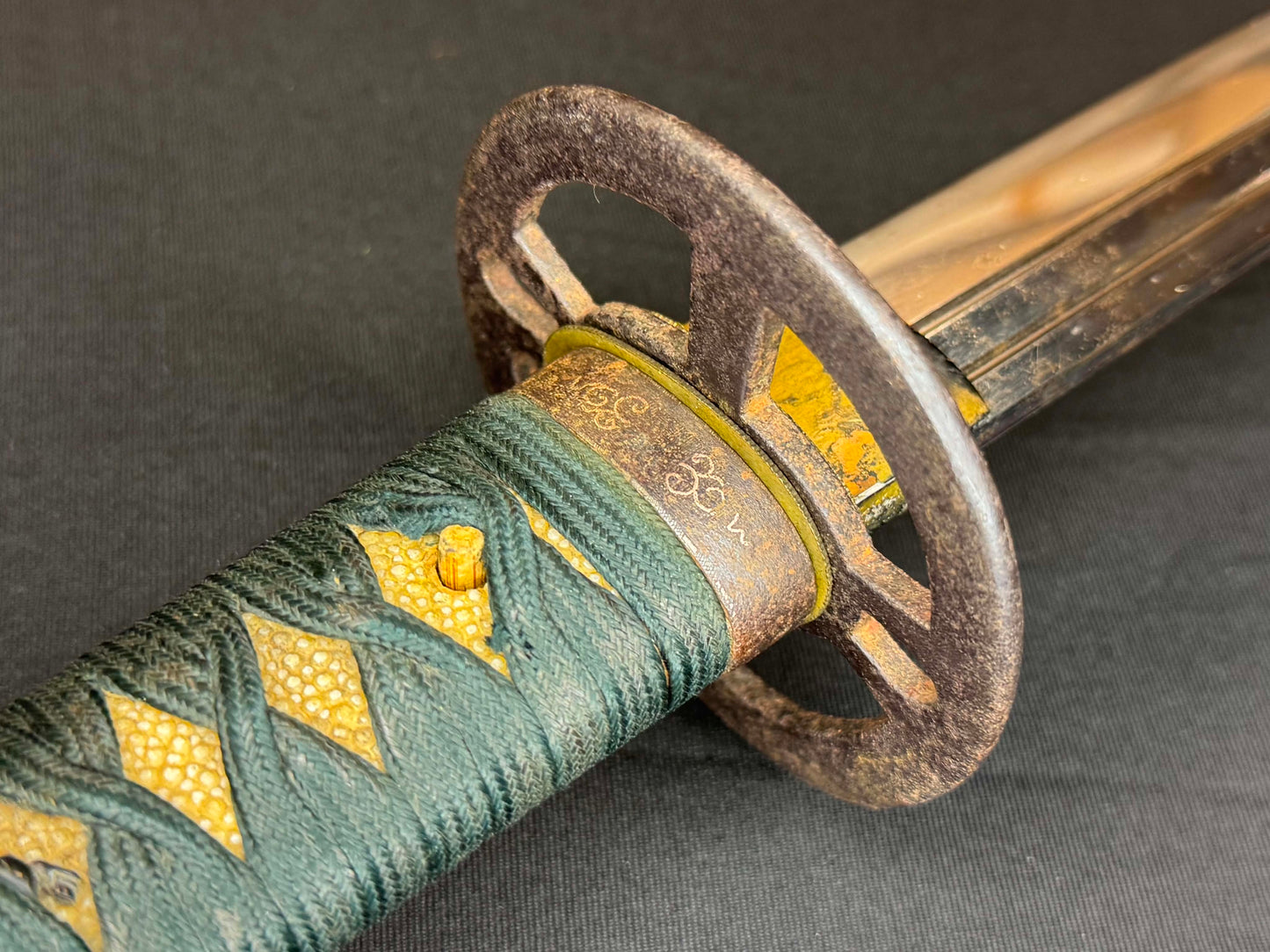 Antique Nihonto - Katana in Hamdachi Koshirae, Signed Chikushu Ju Sa Yasuchika, Dated Genji 1 (1864) NBTHK Certified