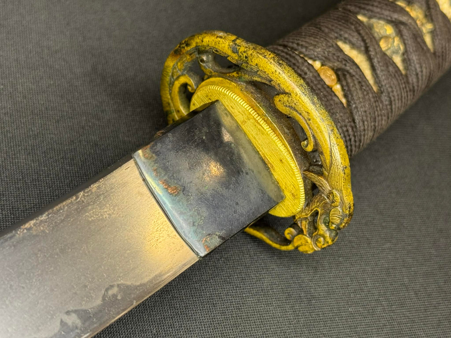 Antique Nihonto - Wakizashi in Koshirae, signed Nagataka Saku (unverified)