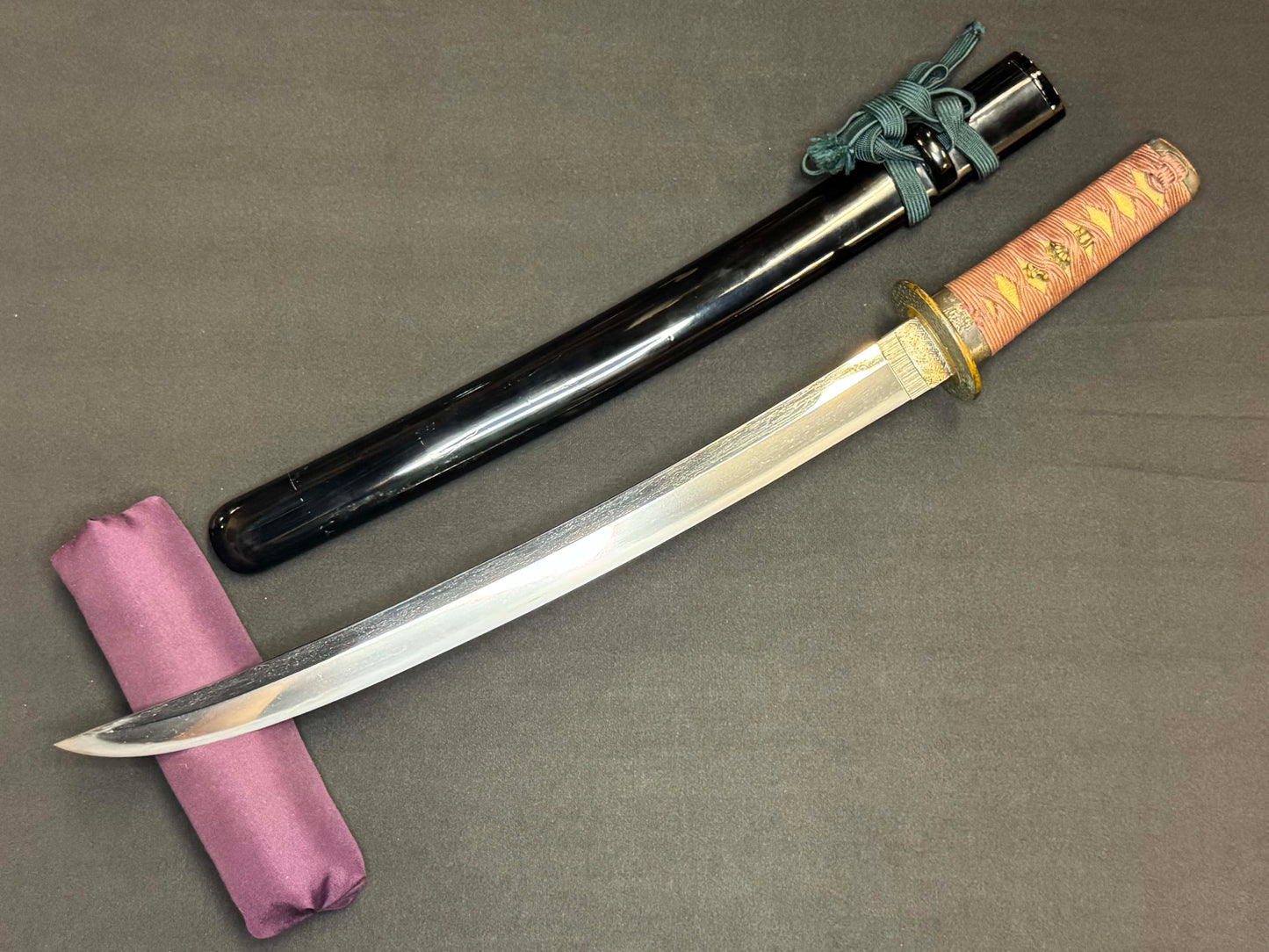 Antique Nihonto - Shobu Wakizashi in Koshirae, NBTHK attributed to Kai Mihara