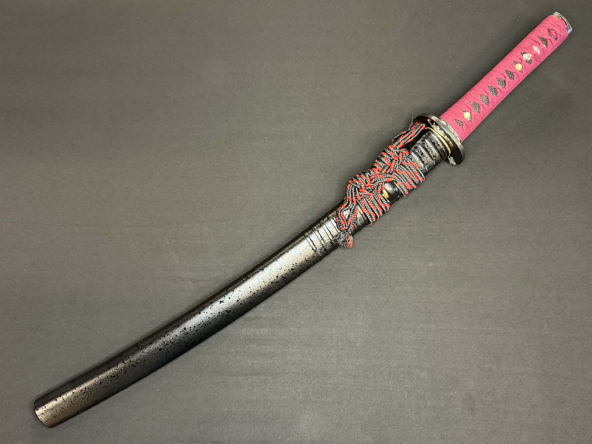 Legacy Steel Crimson Tiger Iris Reaper Wakizashi  - 1095 Clay Tempered Shobu Zukuri Suguha