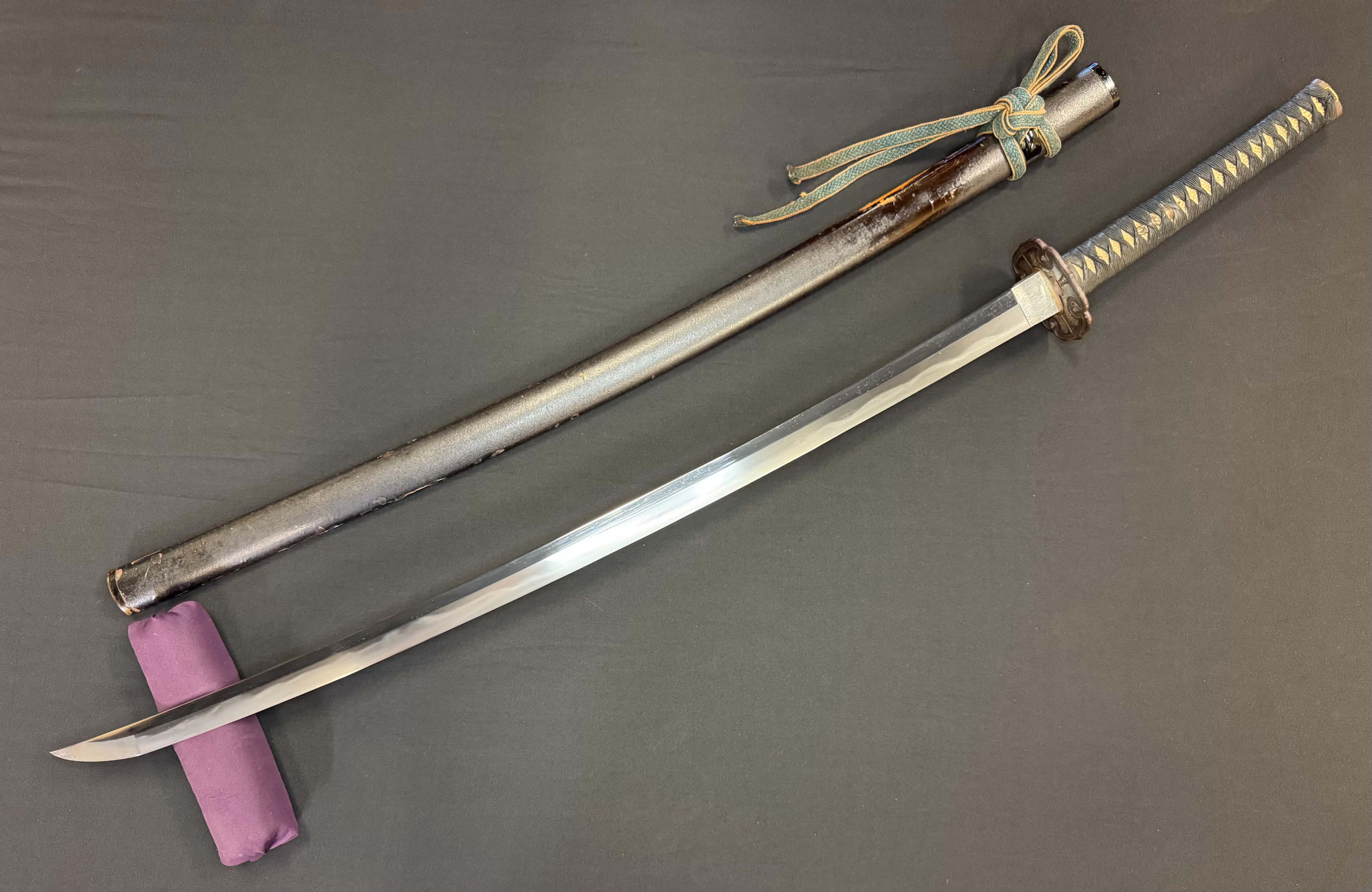 Antique Nihonto - LONG Late Edo Katana with Koshirae, NBTHK attributed to Banryusai Michitoshi