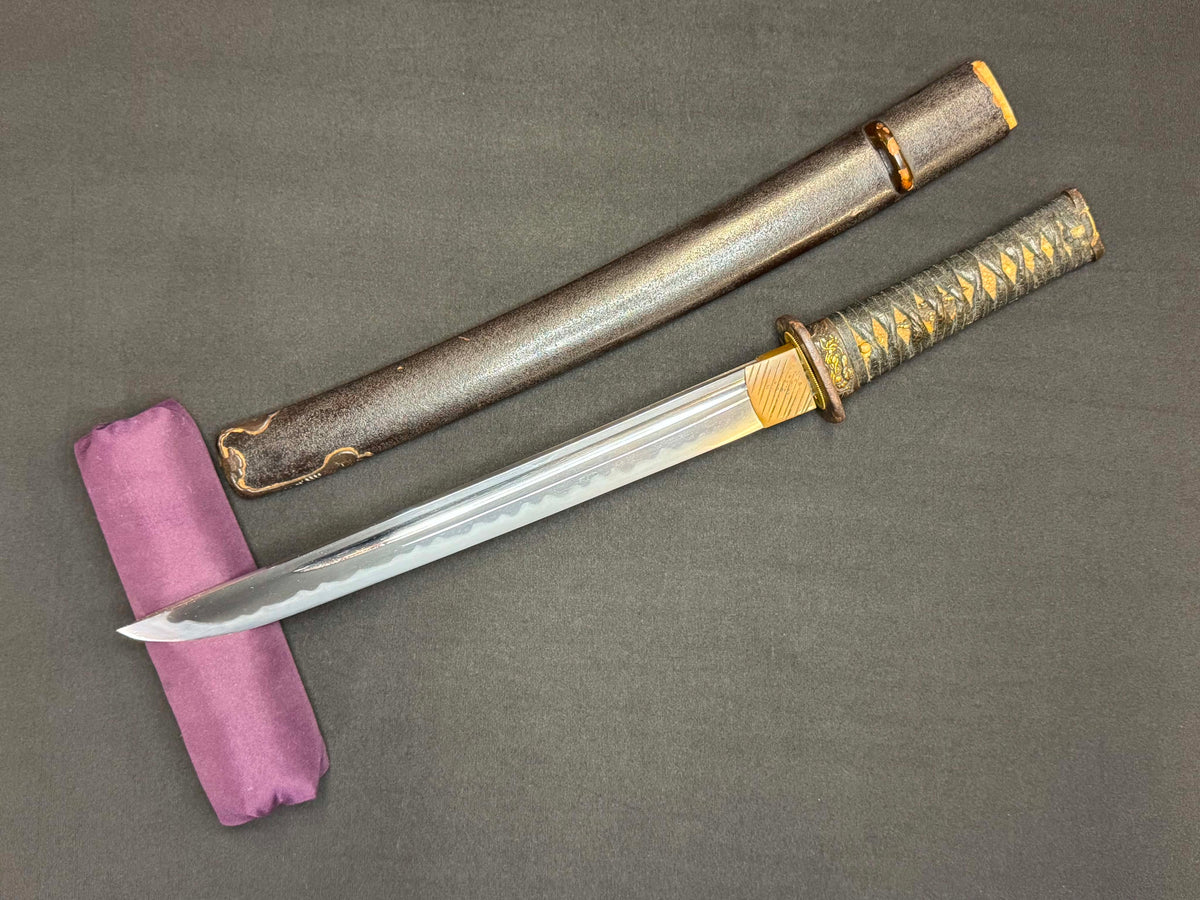 Antique Nihonto - Wakizashi with koshirae, Tsunagigaki attributed to Shimosaka