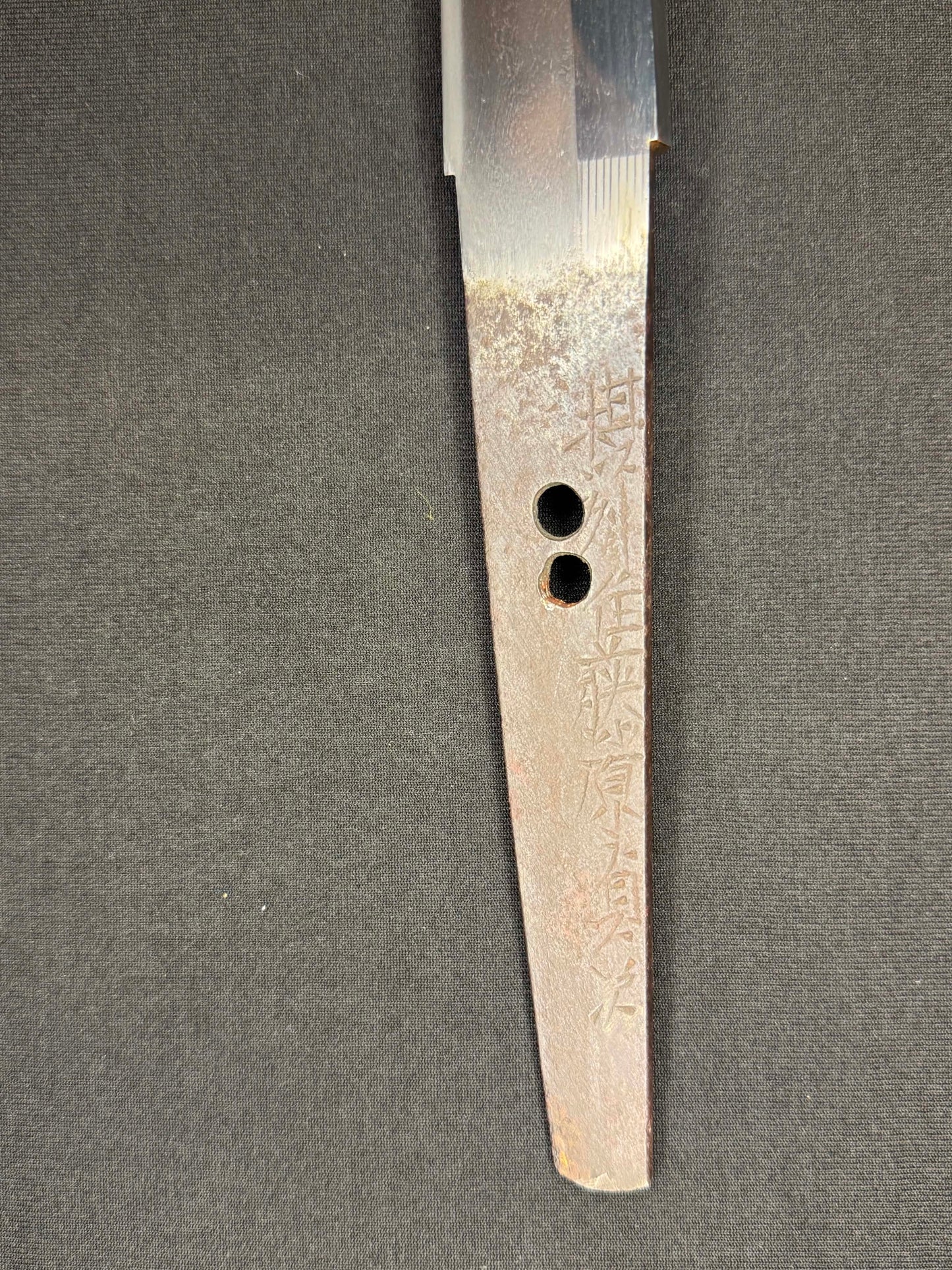 CONSIGNMENT Antique Nihonto - Wakizashi in Shirasaya, signed Settsu Ju Fujiwara Sadatsugu (unverified)