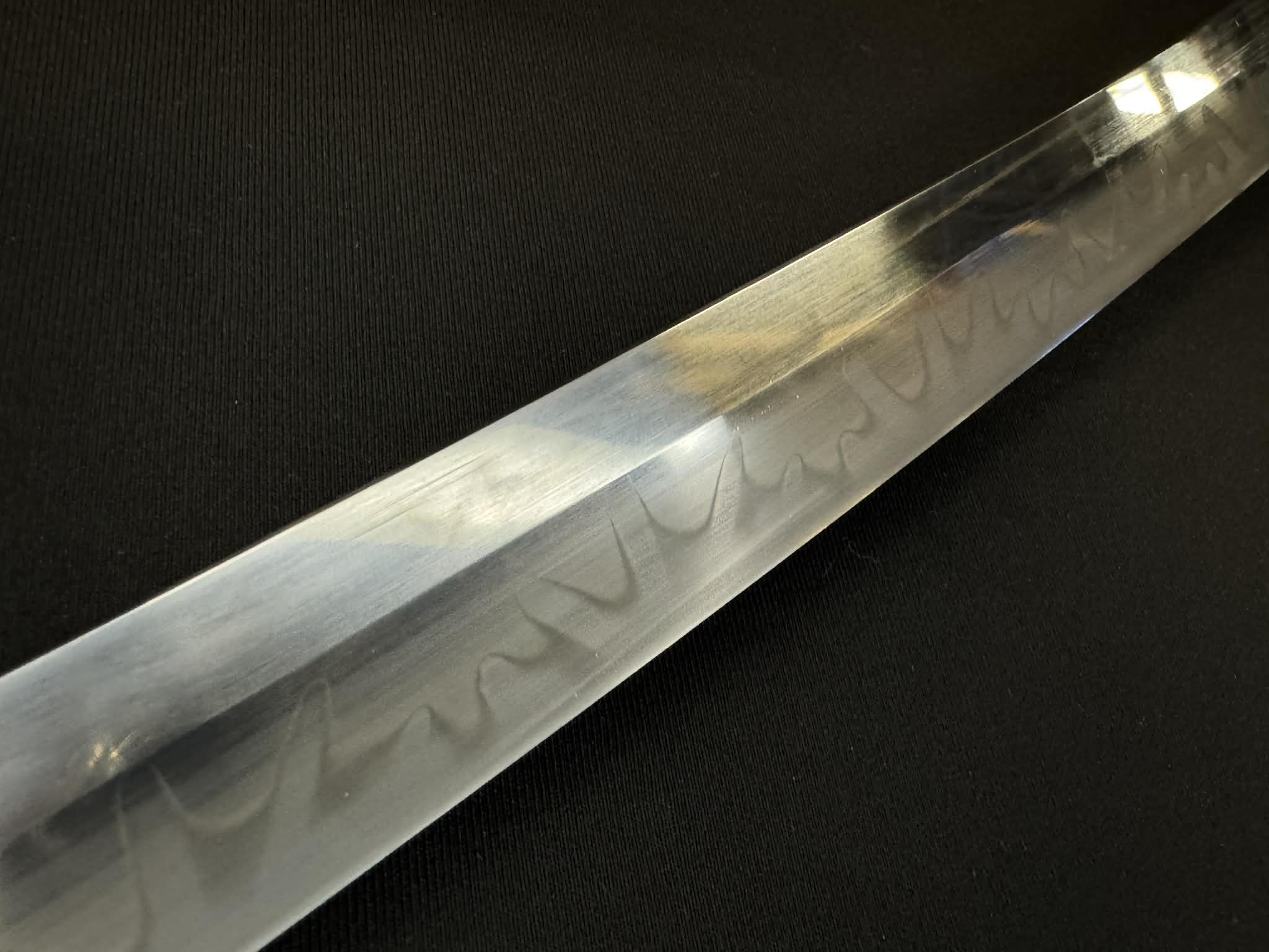 Moritaka Razor Prestige Katana - Midnight Spring - Clay-Tempered T10 Choji hamon, Hazuya Polish