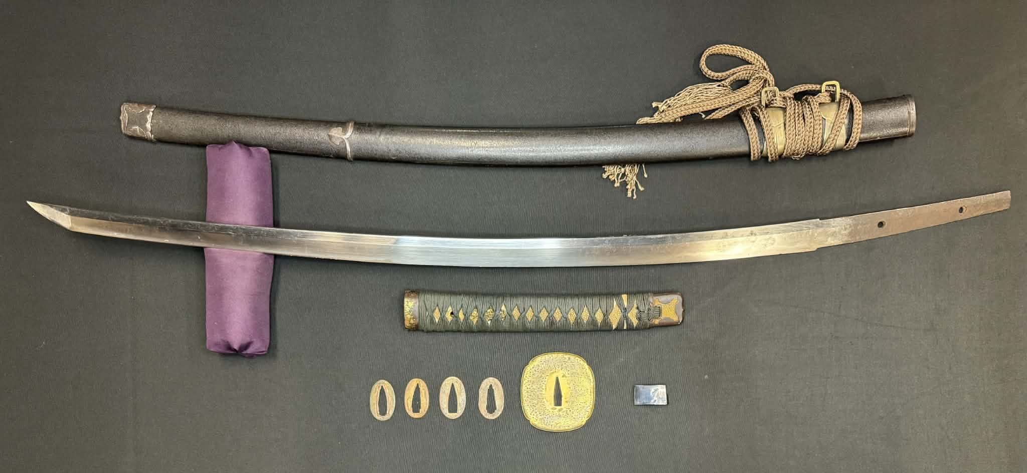 Antique Nihonto - Katana in Tachi Koshirae, signed Rai Kuni- (unverified)