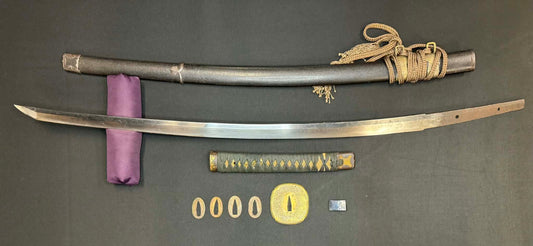 Antique Nihonto - Katana in Tachi Koshirae, signed Rai Kuni- (unverified)