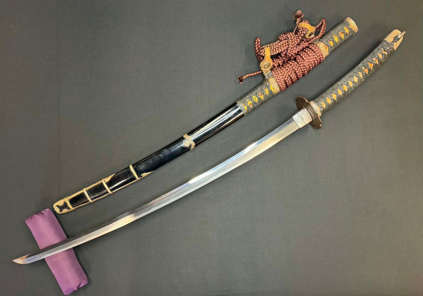 Antique Nihonto - POSSIBLE BATTLE DAMAGE Katana with Tachi Koshirae, signed Tsuguie (not verified)