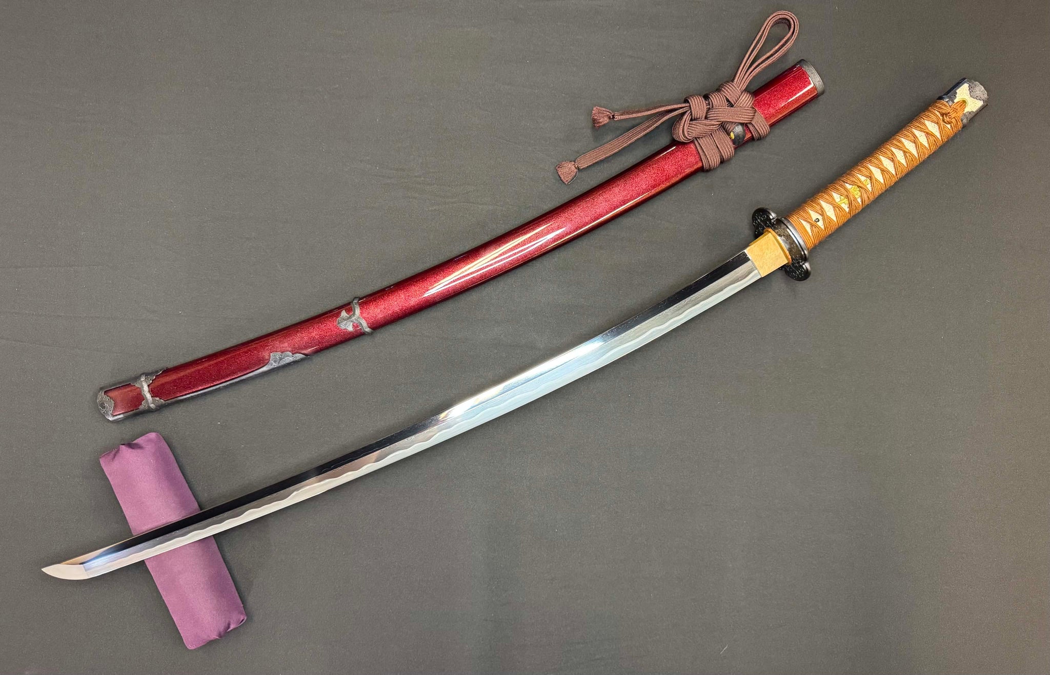 Masterwork Phoenix Armory Katana - Scarlet Vanguard Handachi Folded Steel