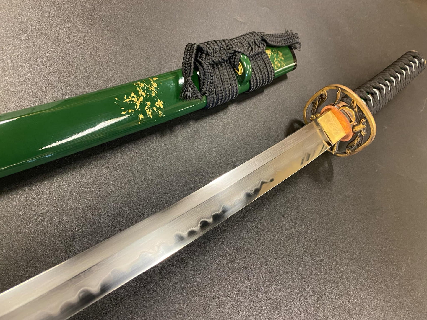 Bohihyu Katana - Green Dragonfly - Folded Steel, clay tempered