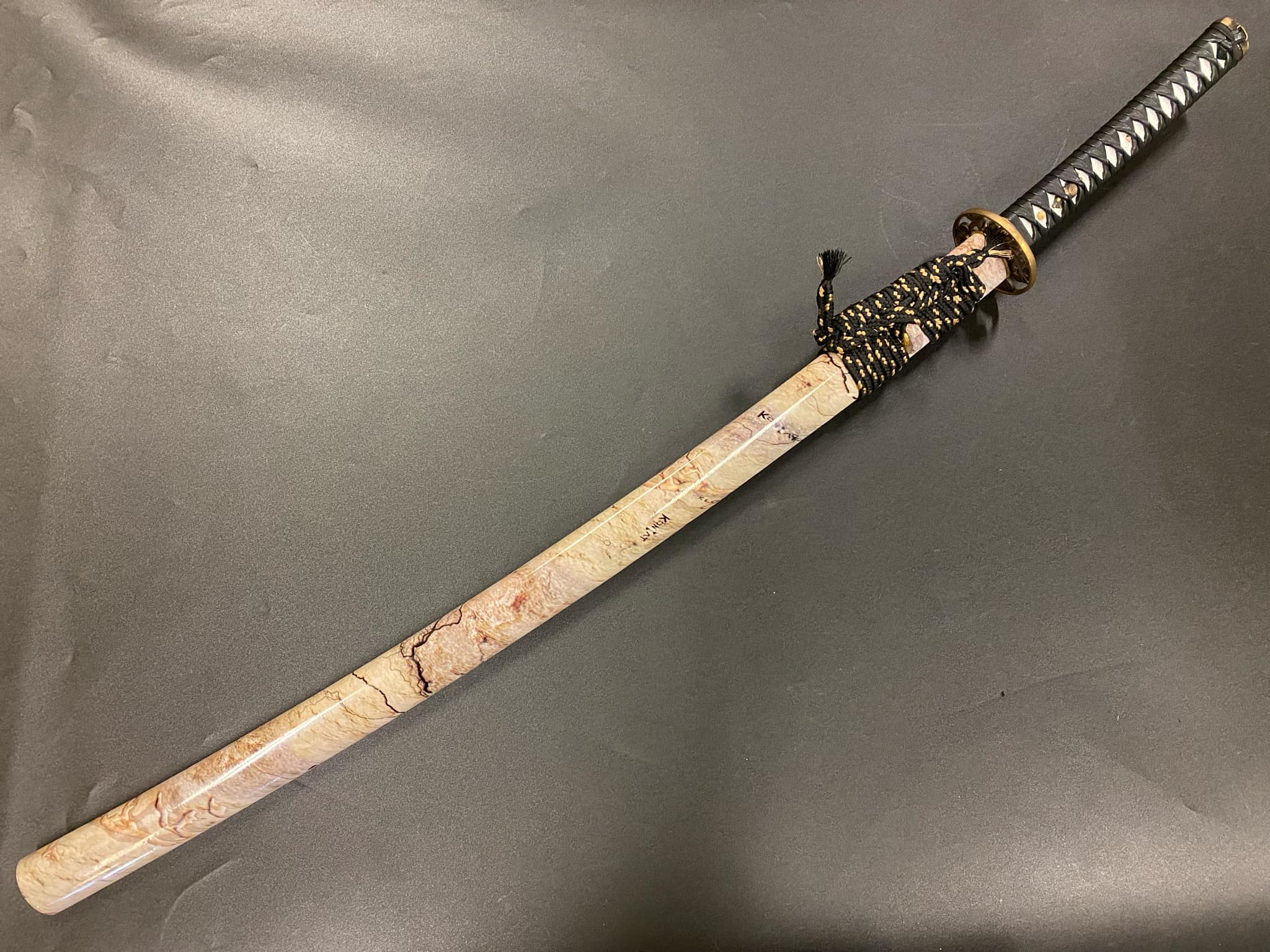 Bohihyu Katana - Marble Cherry - Folded Steel, clay tempered
