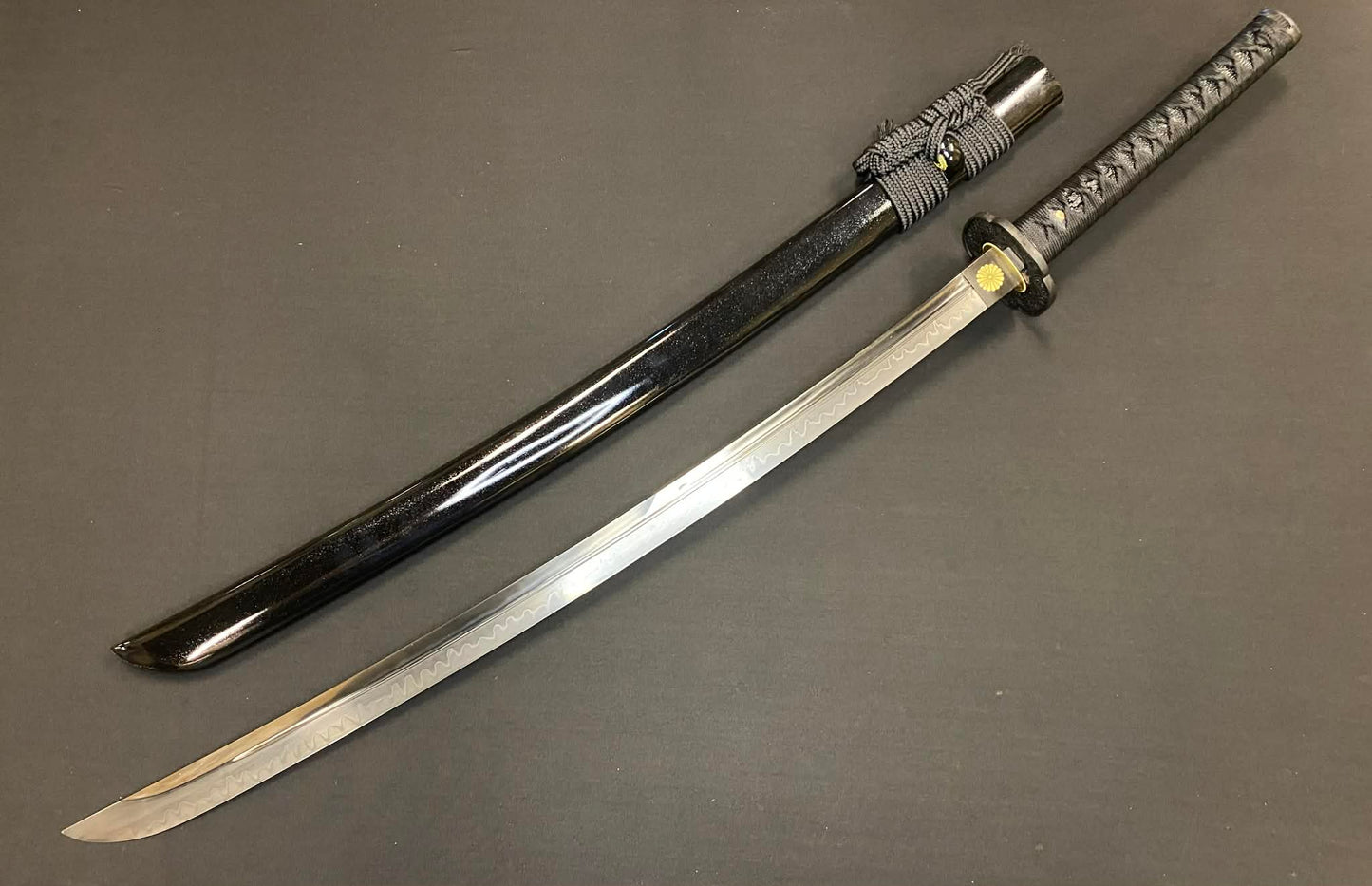 Phoenix Armory Naginata Naoshi Katana - Night Chrysanthemum - T10 Clay Tempered Black