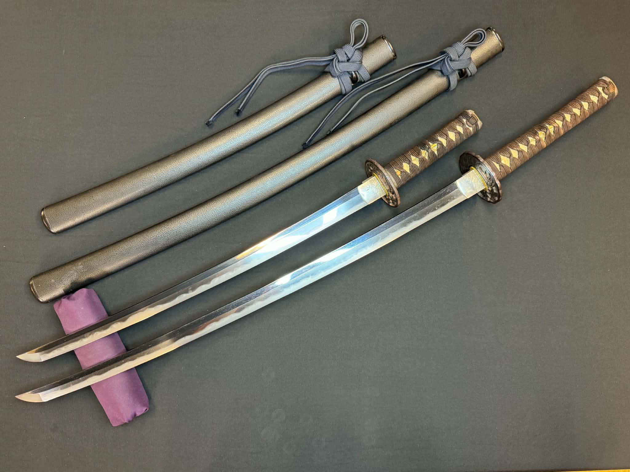 Antique Nihonto - Daishou with Koshirae. Wakizashi Signed Omi No Kuni Fujiwara Norihiro, Katana signed Bitchu no Kami Tachibana Yasuhiro, NBTHK certified