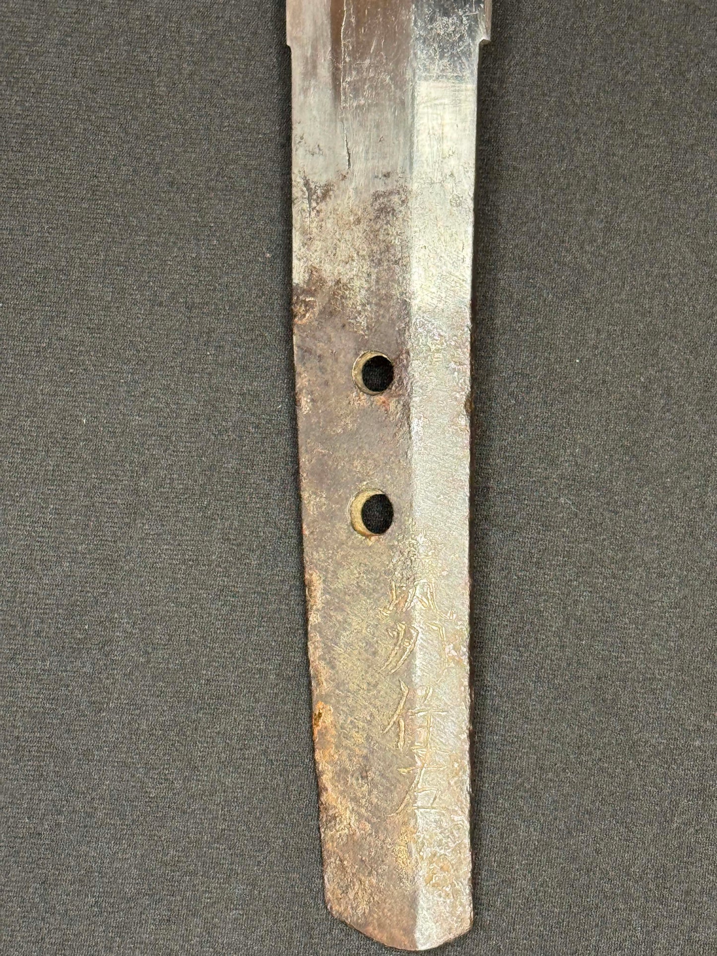 Antique Nihonto - WIDE Naginata Naoshi Wakizashi in Koshirae, signed Chikushu Ju Sa (unverified)
