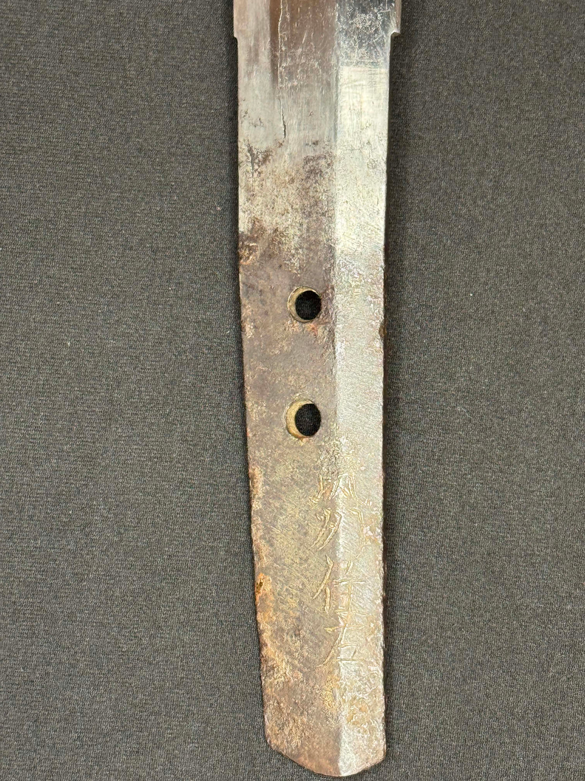 Antique Nihonto - WIDE Naginata Naoshi Wakizashi in Koshirae, signed Chikushu Ju Sa (unverified)