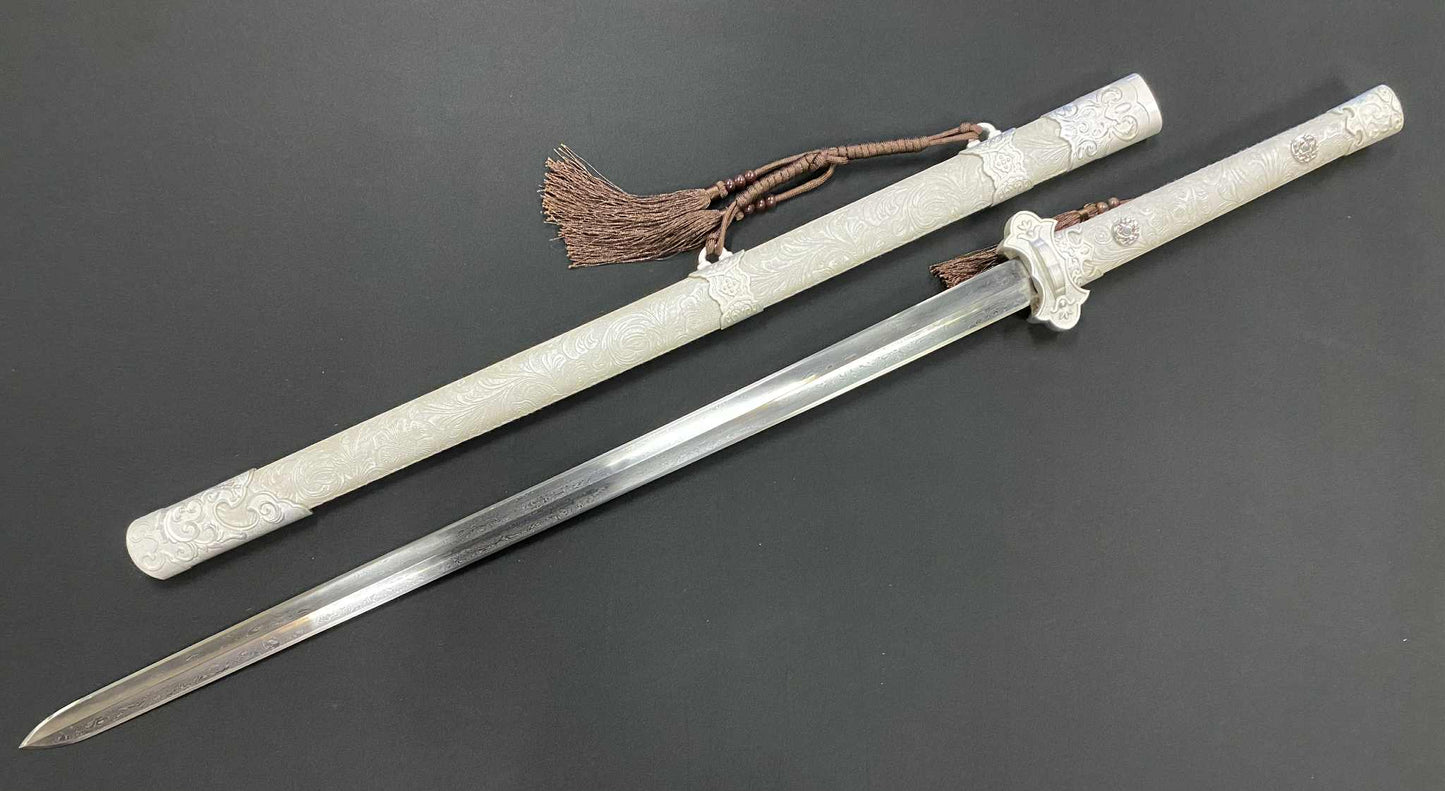 Pre-order Tang Jian - White Court - Damascus Steel
