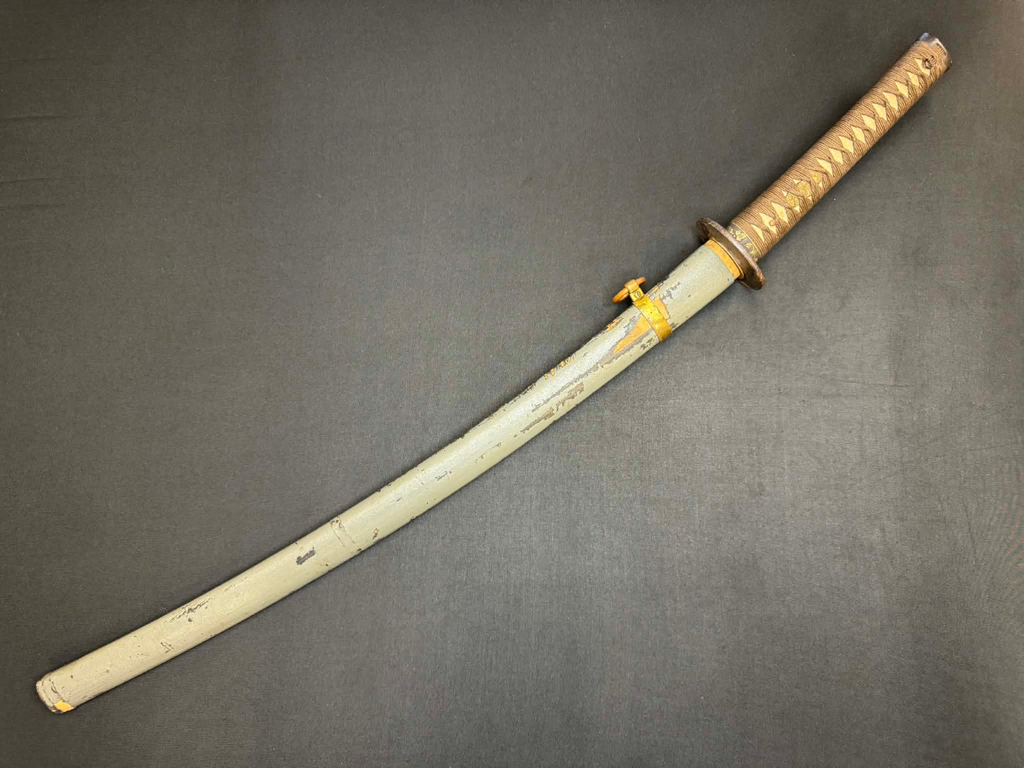 Antique Nihonto - Late Muromachi Katana in WW2 pilot Gunto fittings - Signed Tomotsugu