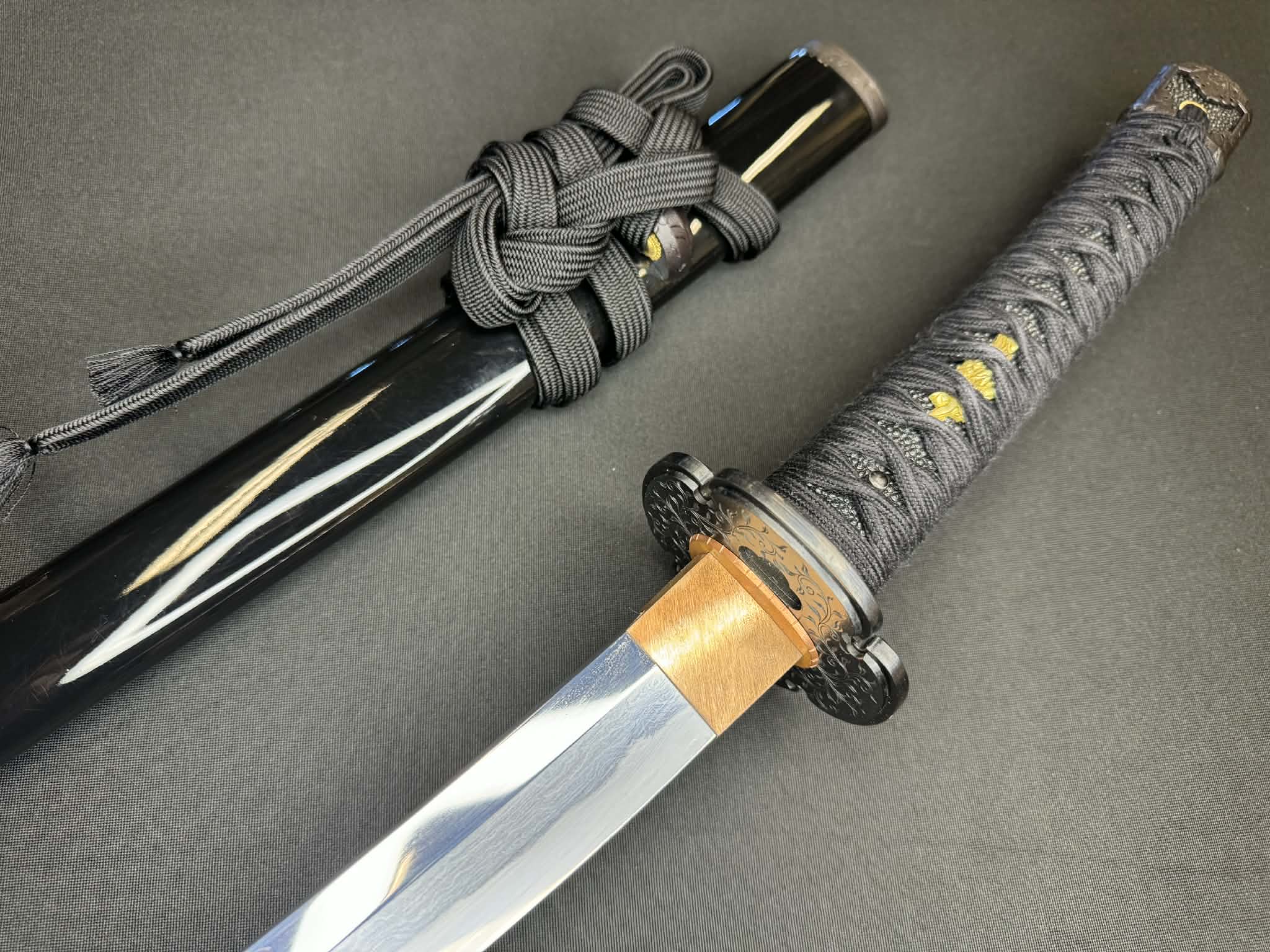 Masterwork Phoenix Armory Katana - Dark Vanguard Handachi Folded Steel