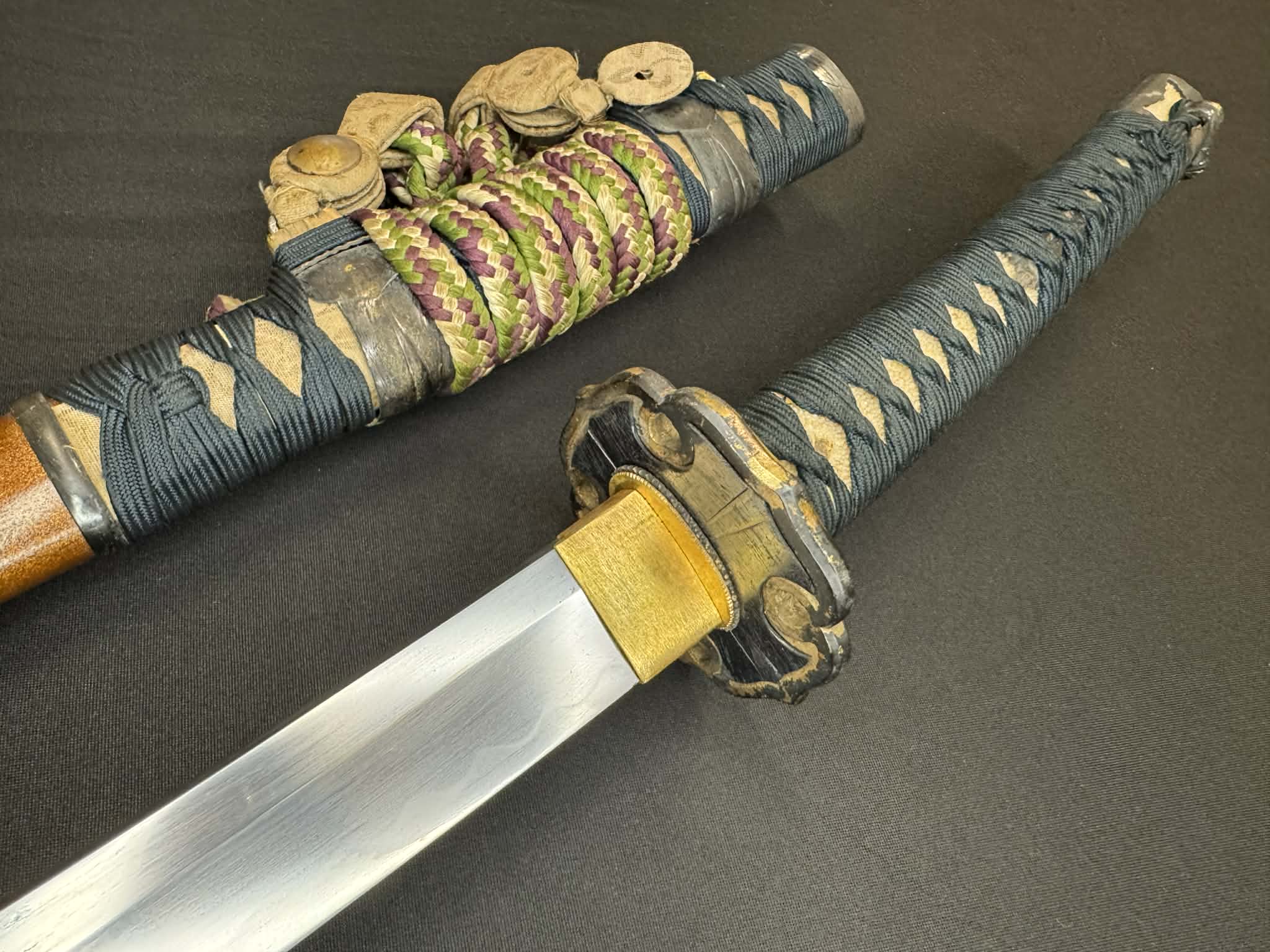 Nihonto - Showato Katana in Tachi Koshirae, Signed Seki Kanemune Saku