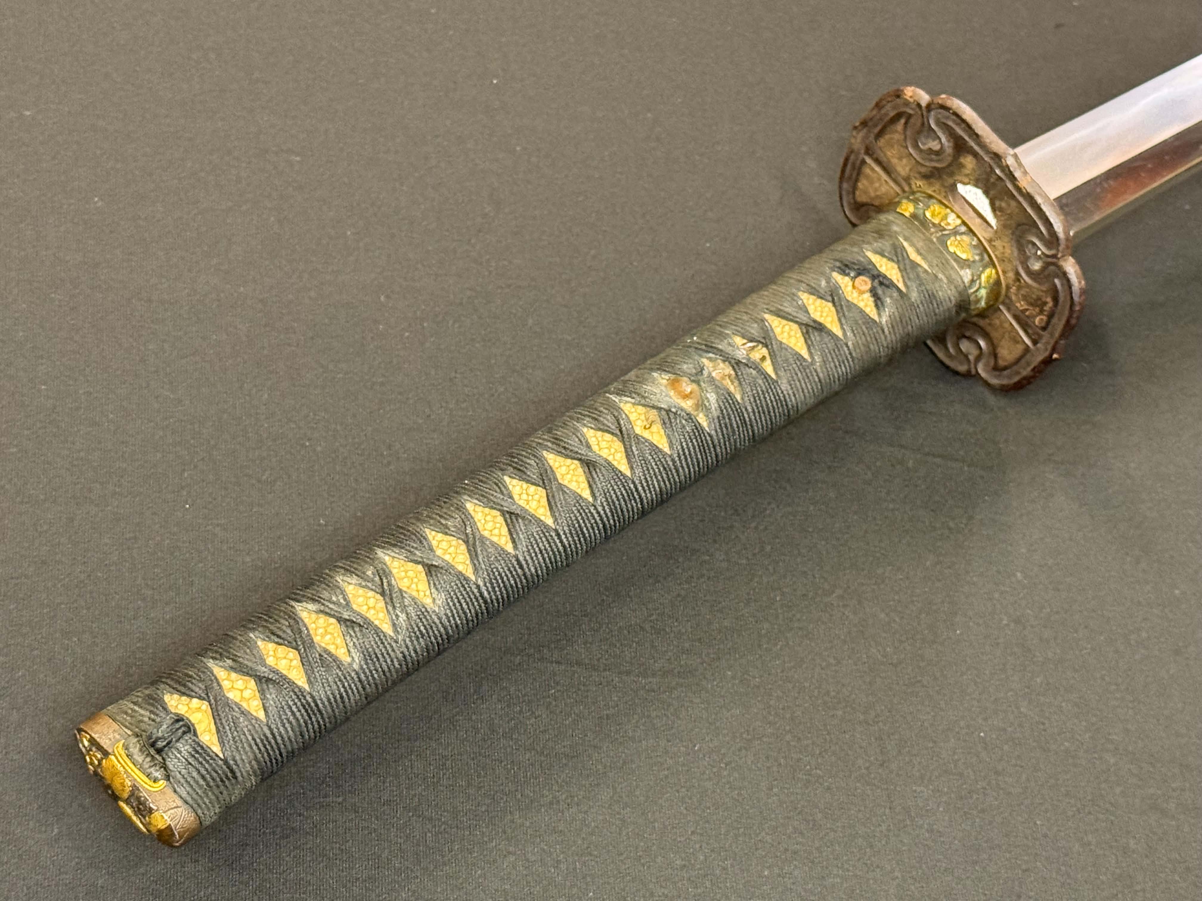 Antique Nihonto - LONG Late Edo Katana with Koshirae, NBTHK attributed to Banryusai Michitoshi