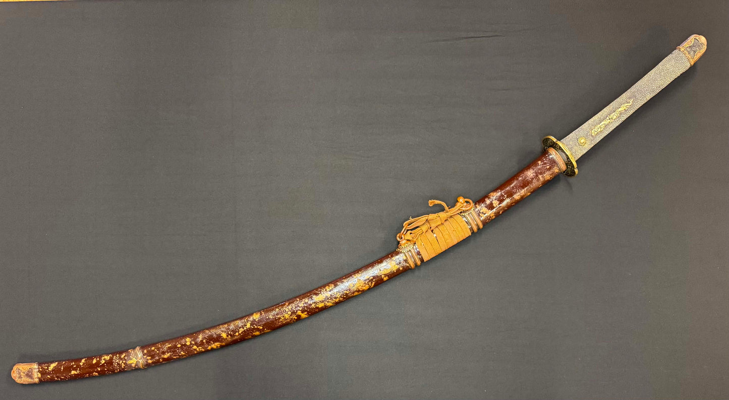 Antique Nihonto - VERY LONG, VERY CURVED Katana in Tachi Koshirae with SAIHA HAGIRE