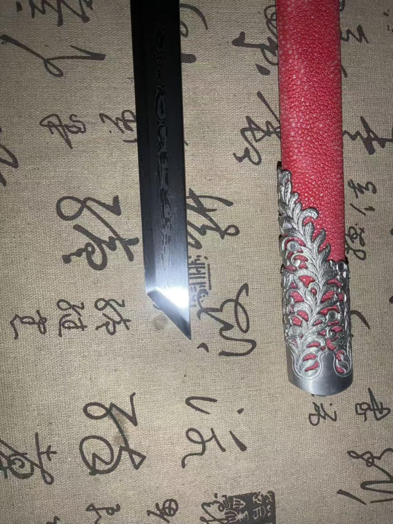 Cloudhammer Tang Heng Dao - Red Meteor - Pattern Welded Meteorite Steel