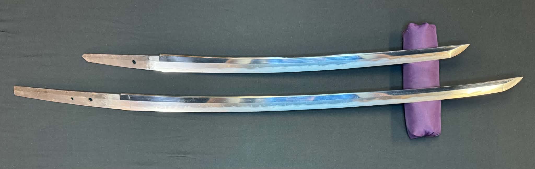 Antique Nihonto - Daishou with Koshirae. Wakizashi Signed Omi No Kuni Fujiwara Norihiro, Katana signed Bitchu no Kami Tachibana Yasuhiro, NBTHK certified