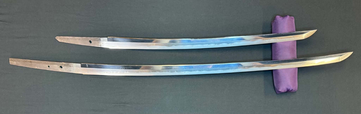 Antique Nihonto - Daishou with Koshirae. Wakizashi Signed Omi No Kuni Fujiwara Norihiro, Katana signed Bitchu no Kami Tachibana Yasuhiro, NBTHK certified