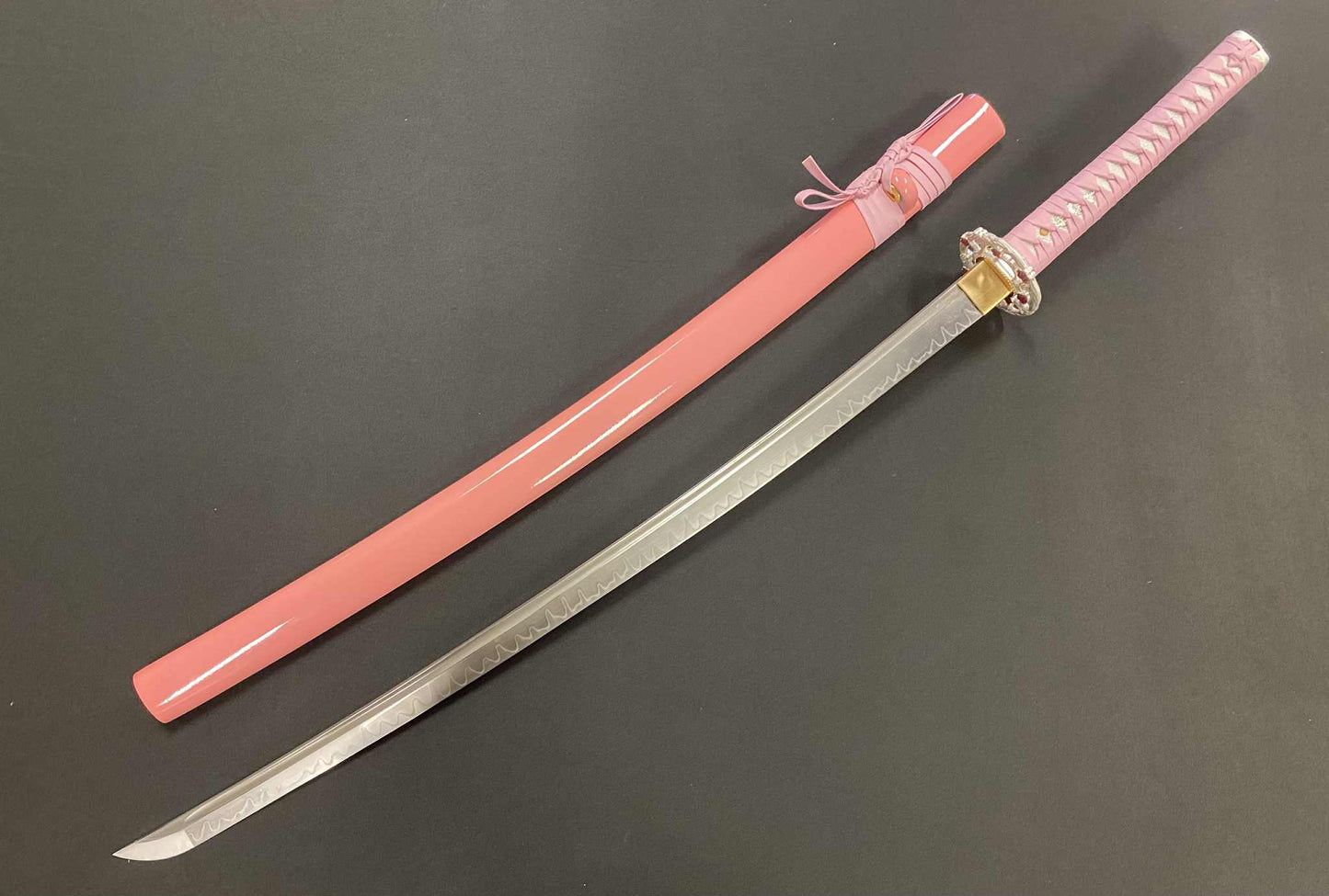 Shogun Steel Katana - Pink Plum - T10 Clay tempered Steel
