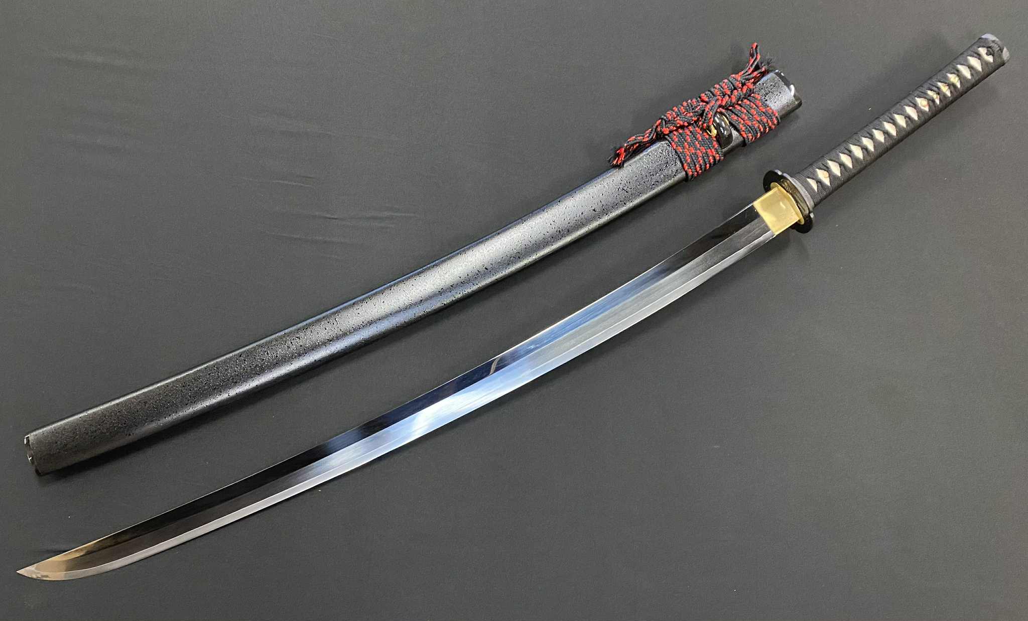 Legacy Steel Shobu Katana - Rustic Bamboo - 1095 clay temper, pearskin polish