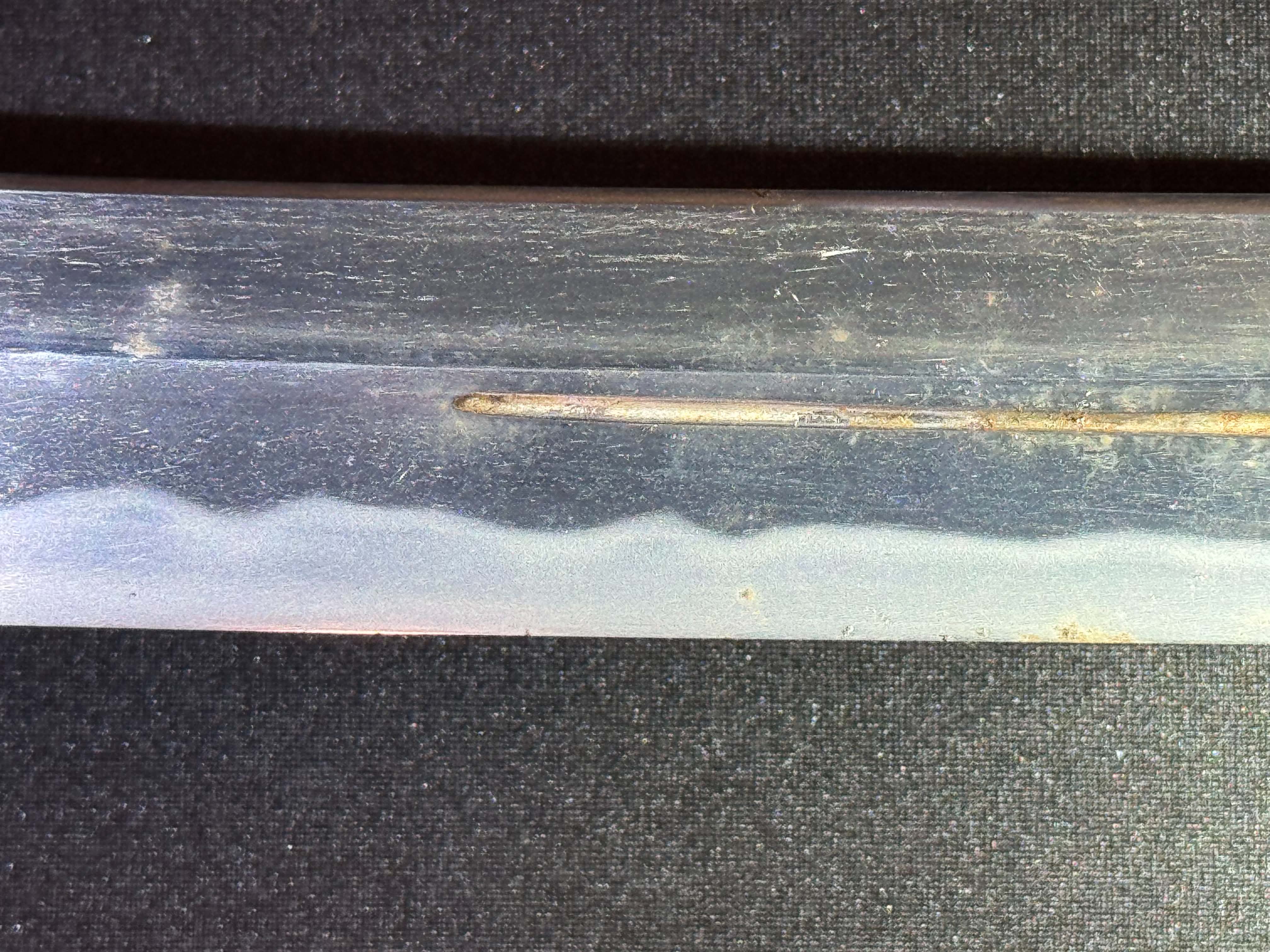 Antique Nihonto - Naginata Naoshi Wakizashi in Shirasaya, signed Soshu Ise Daijo (unverified)