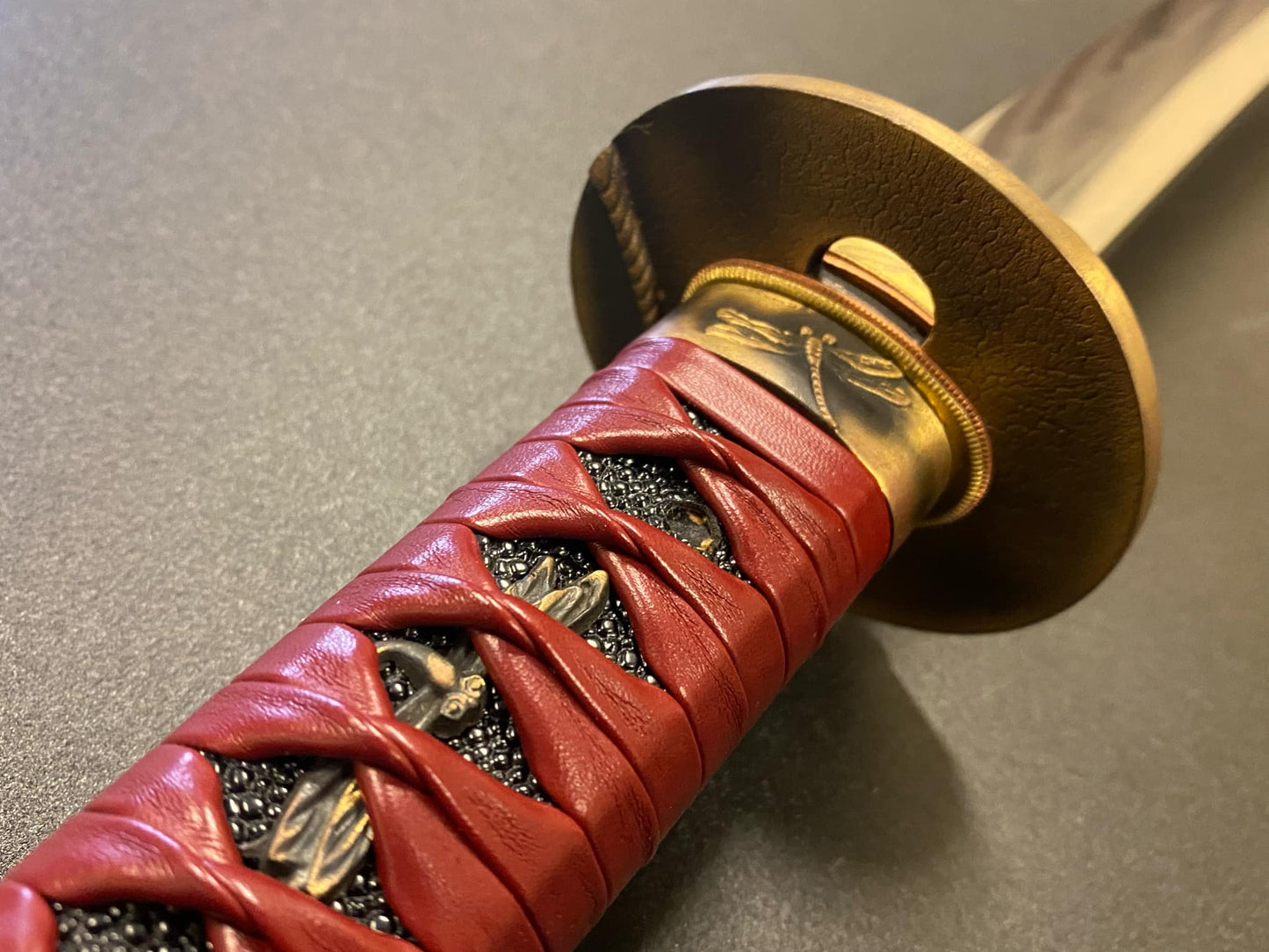 BLEMISHED Bohihyu Katana - Red Dragonfly - Folded Steel, clay tempered