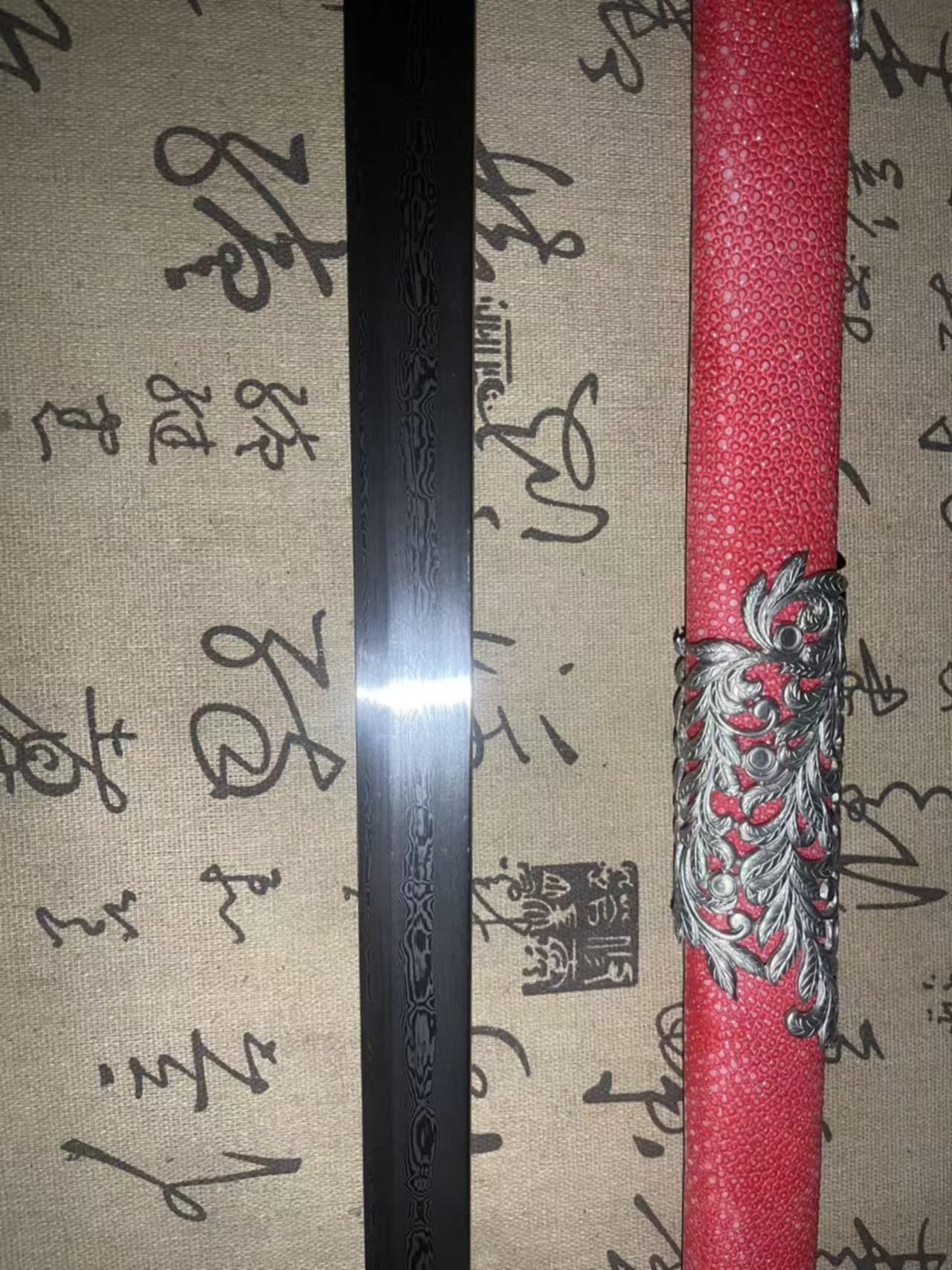 Cloudhammer Tang Heng Dao - Red Meteor - Pattern Welded Meteorite Steel