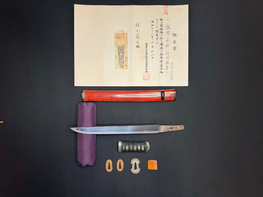 Antique Nihonto -  Late Edo (150 years old) Tanto in Koshirae - NBTHK attributed to Ashu Sukeyoshi