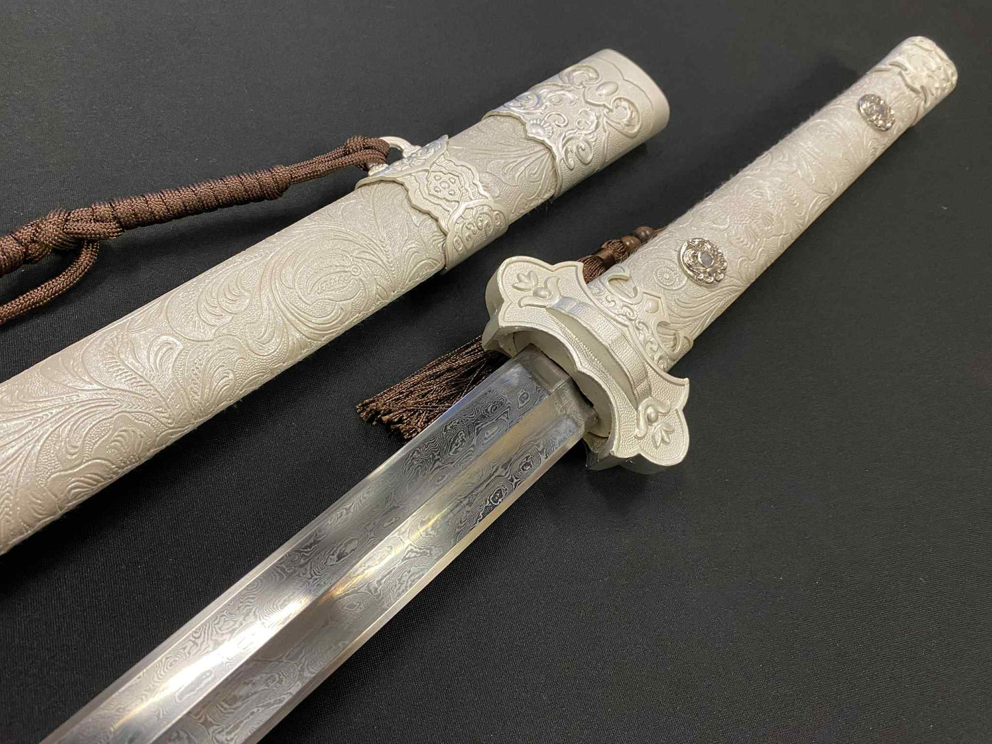 Pre-order Tang Jian - White Court - Damascus Steel