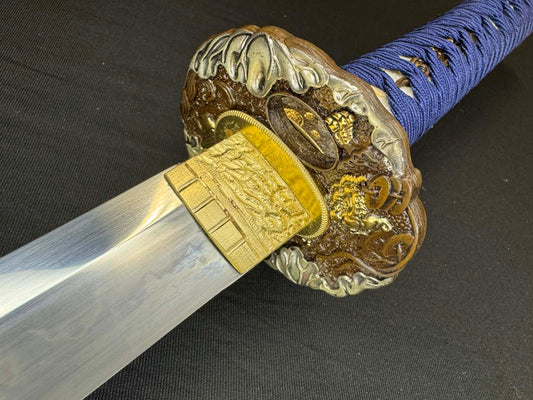 Moritaka Razor Prestige Katana - Moon Lotus - Clay-Tempered T10 Choji hamon, Hazuya Polish